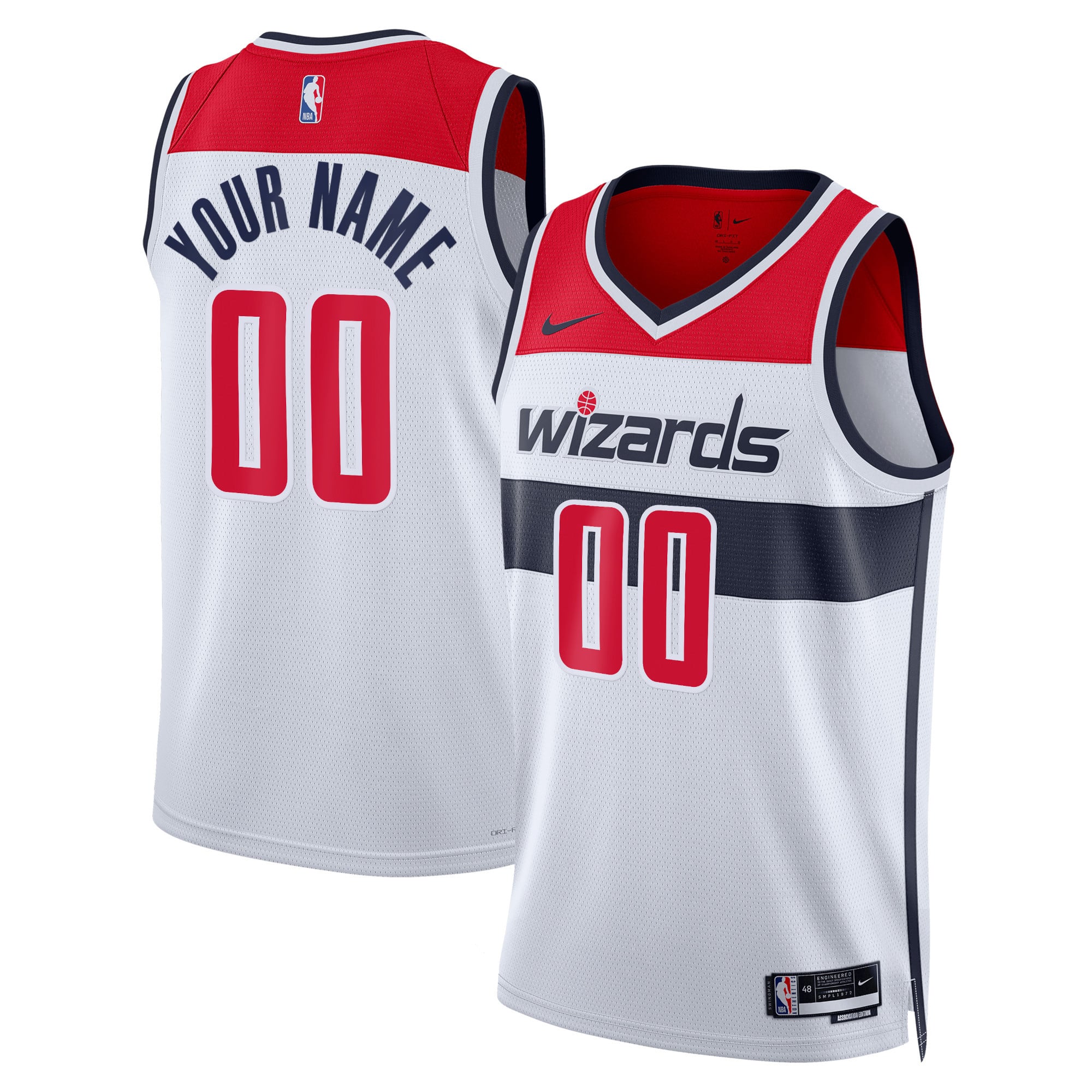 Washington Wizards Unisex Swingman Custom Jersey White - Association Edition - White - Image 2