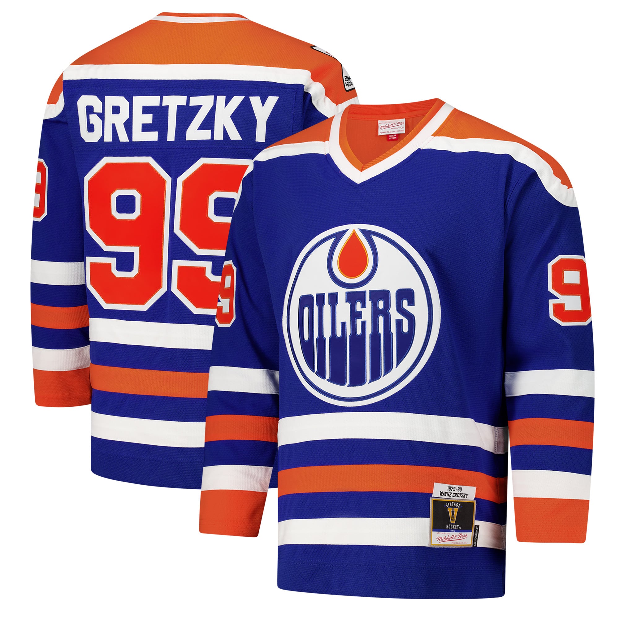 Wayne Gretzky Edmonton Oilers 1979-80 Power Play Jersey - Royal - Image 2