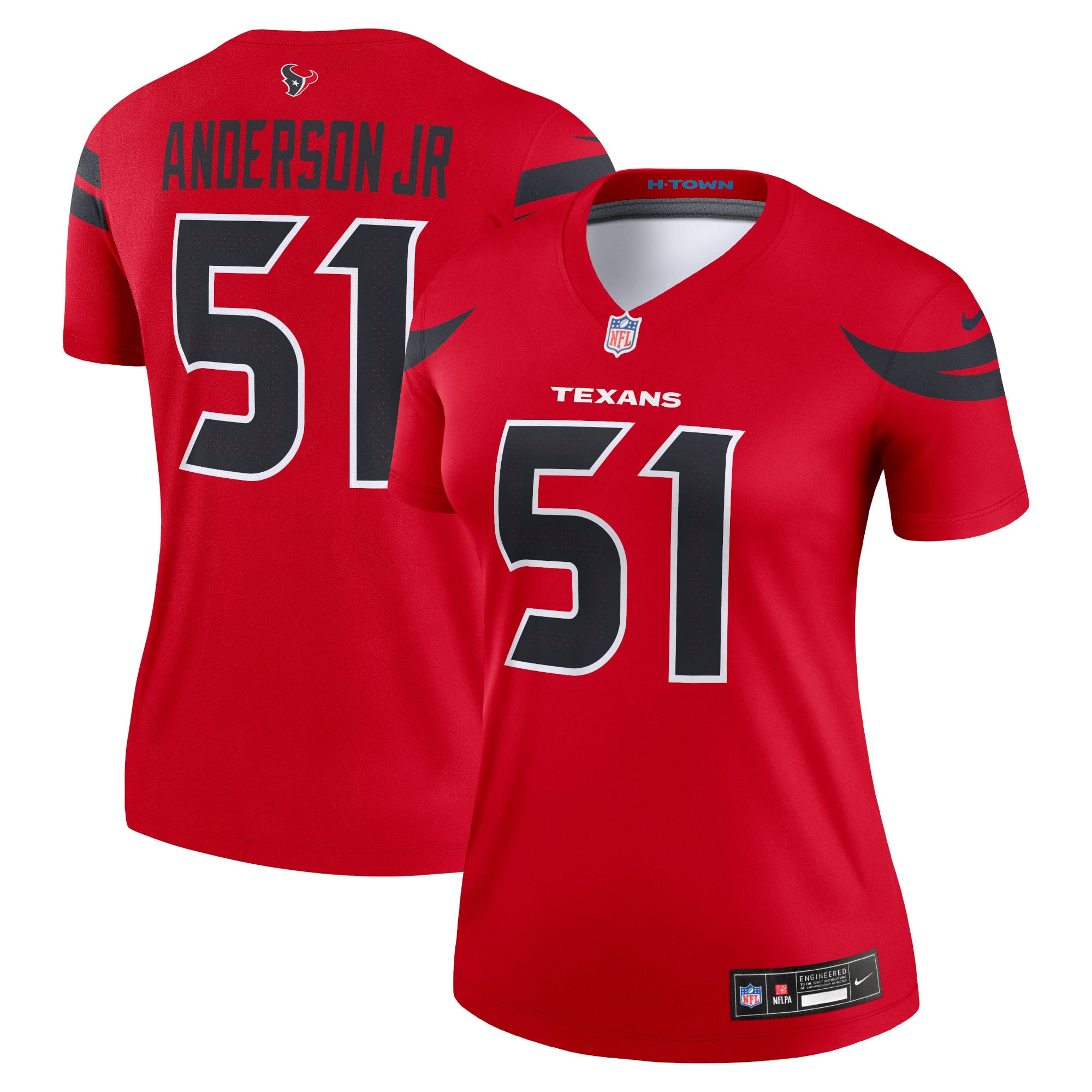 Will Anderson Jr. Houston Texans Women's Alternate Legend Player Performance Top - Navy - Red - Image 2