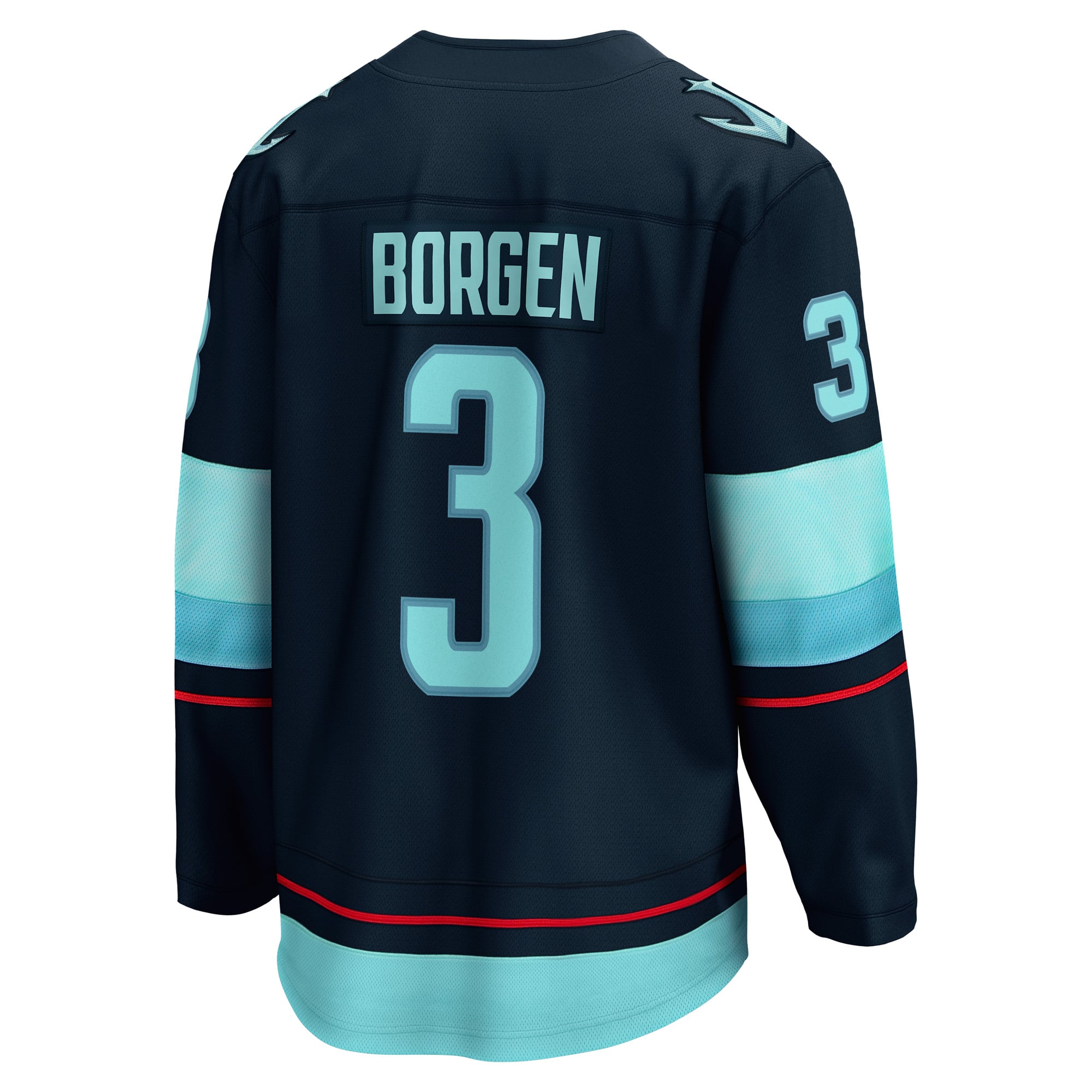 Will Borgen Seattle Kraken Home Breakaway Player Jersey - Deep Sea Blue - Image 4