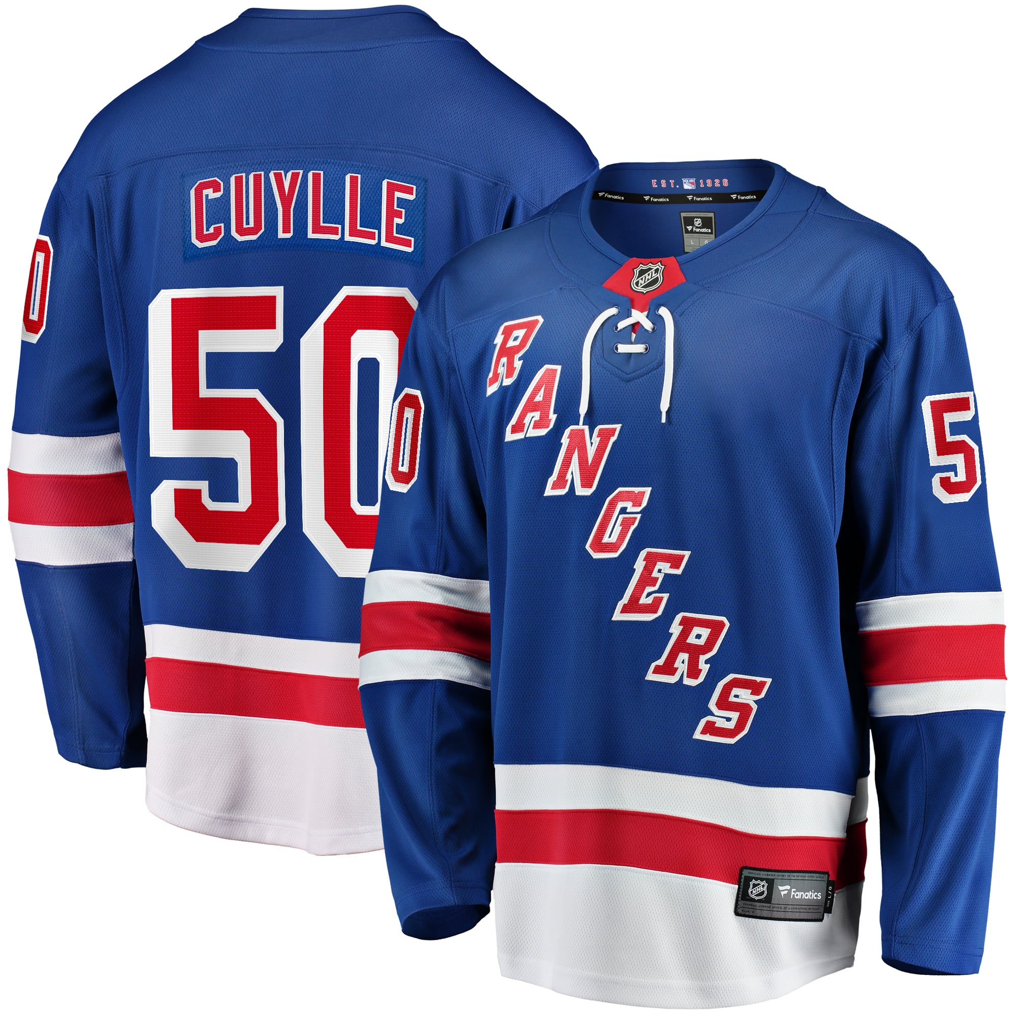 Will Cuylle New York Rangers Home Premier Breakaway Player Jersey - Blue - Image 2