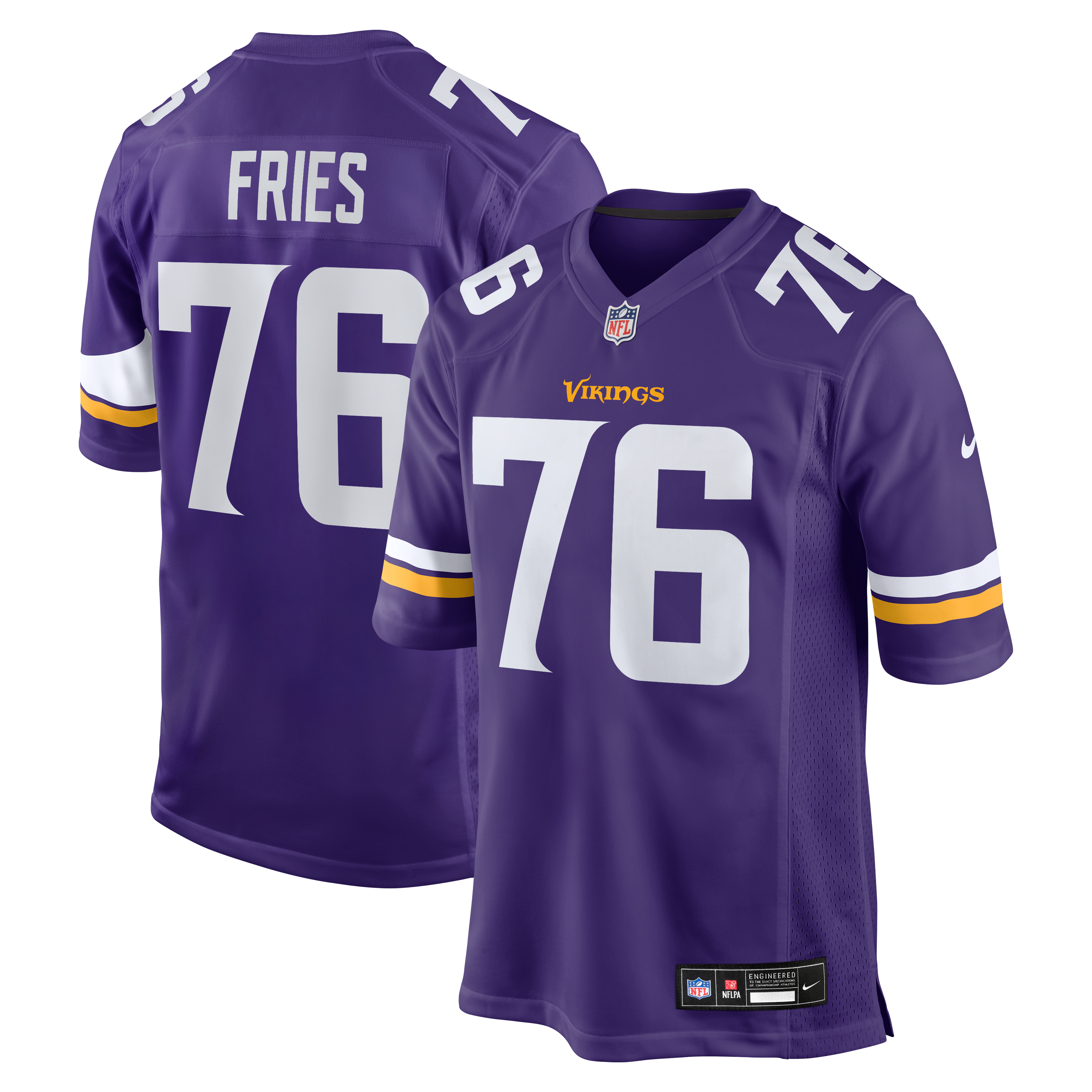 Will Fries Minnesota Vikings Team Game Jersey - Purple - Image 2
