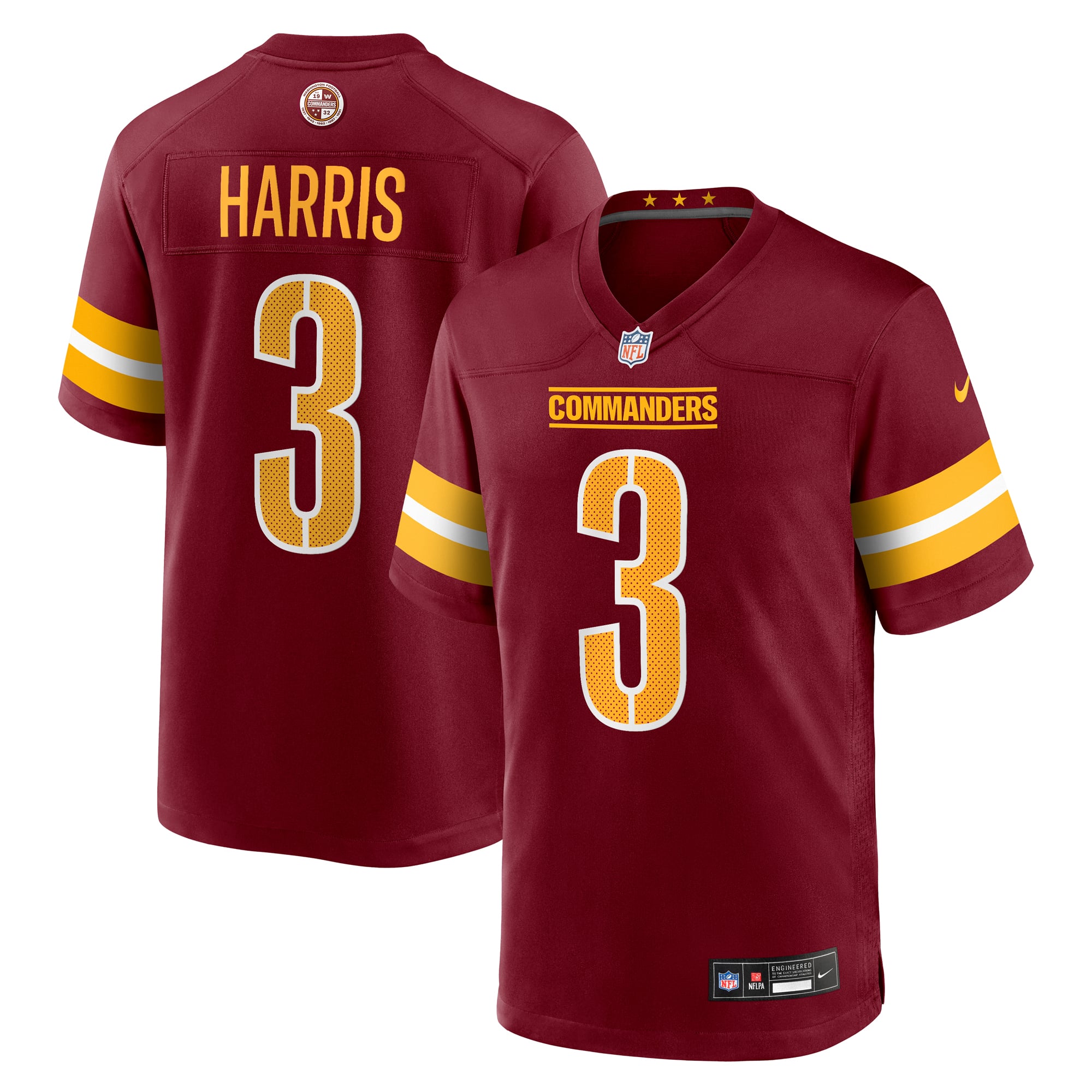 Will Harris Washington Commanders Team Game Jersey - Burgundy