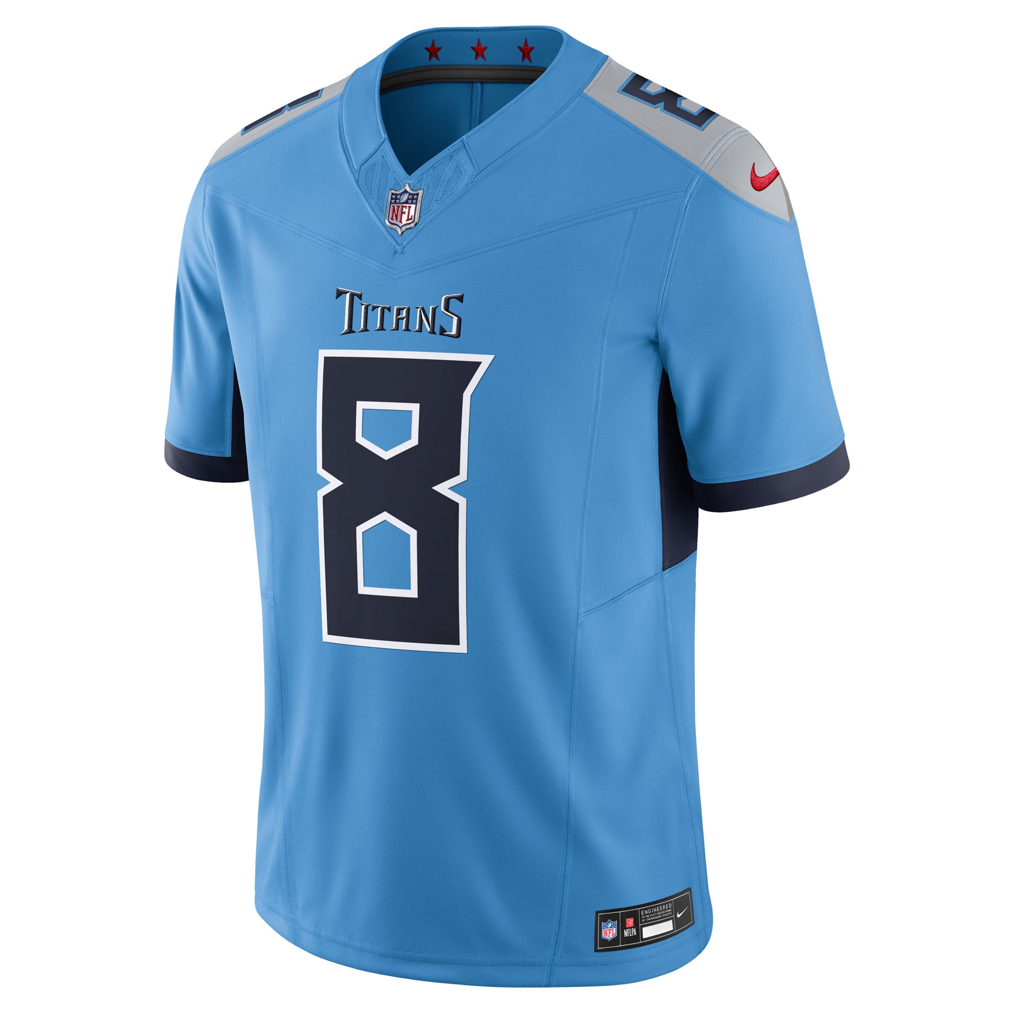 Will Levis Tennessee Titans Alternate Vapor F.U.S.E. Limited Jersey - Light Blue - Image 3