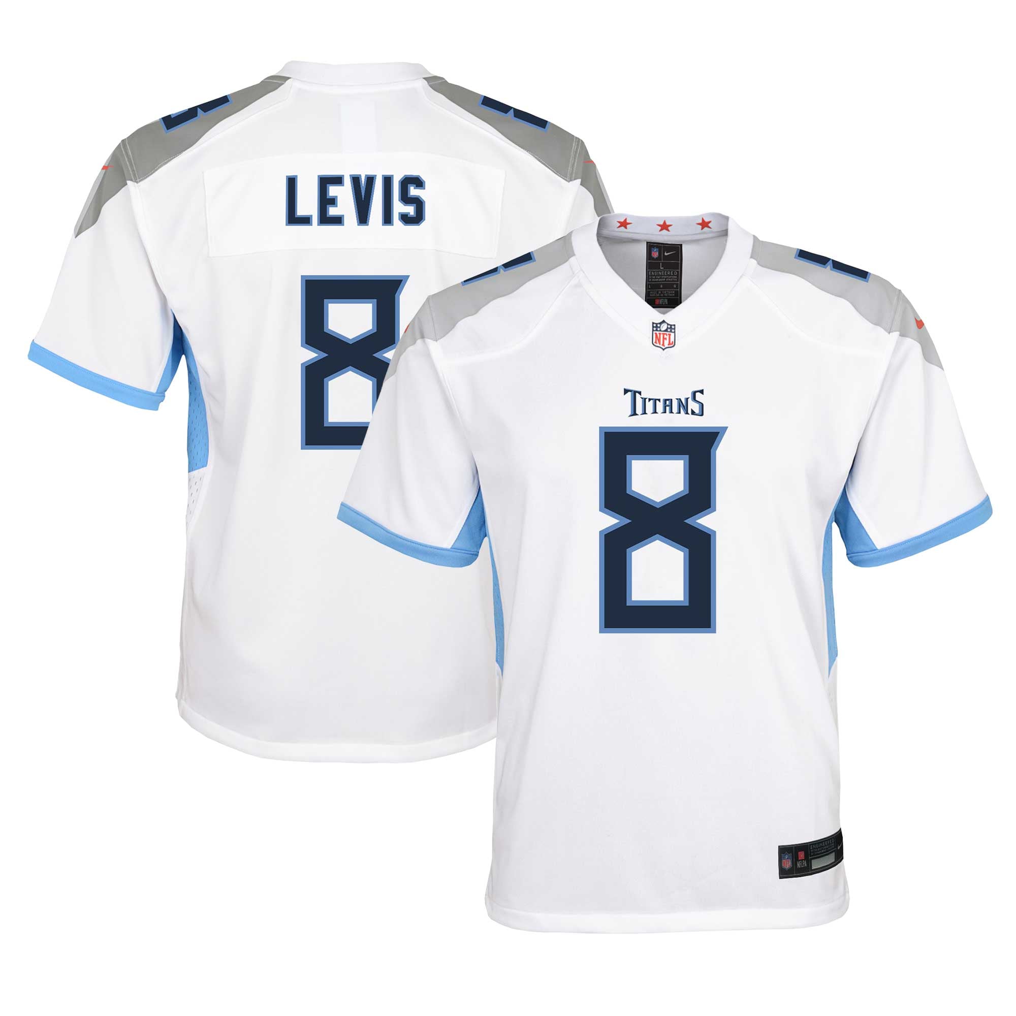 Will Levis Tennessee Titans Youth Game Jersey - White - Image 2