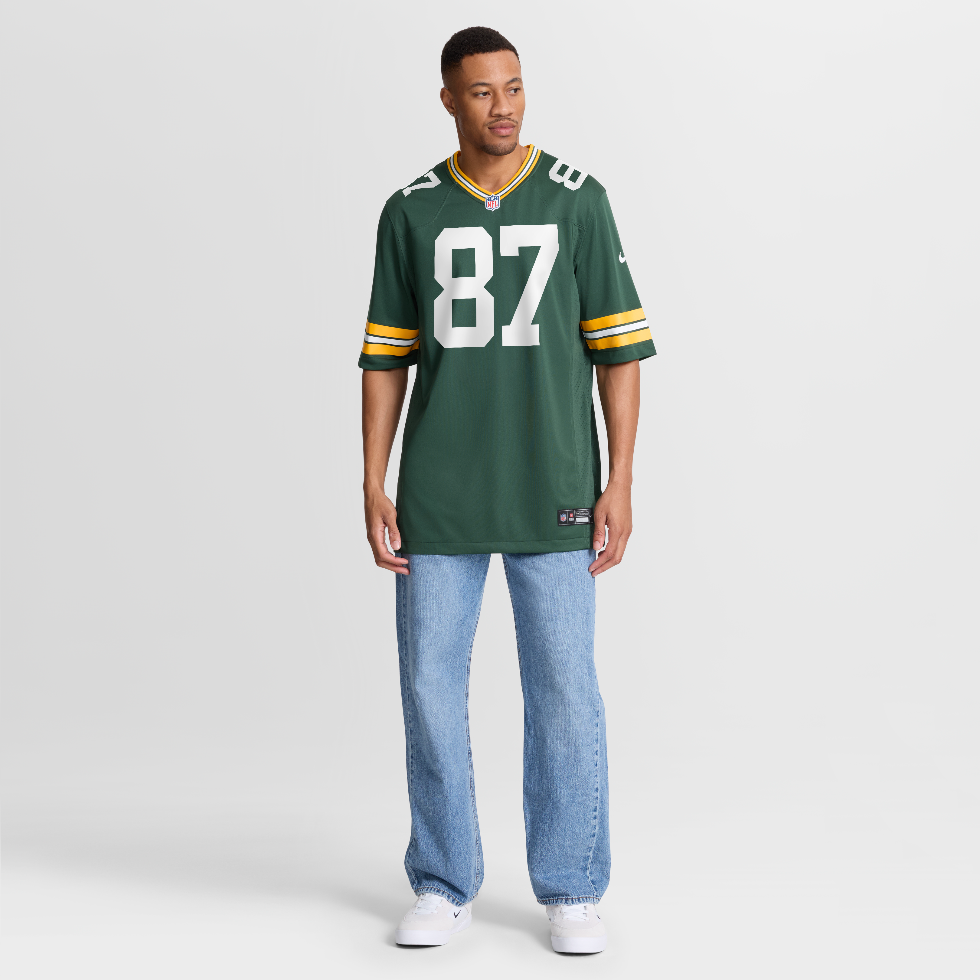 Willie Davis Green Bay Packers Game Retired Player Jersey - Green - Image 8
