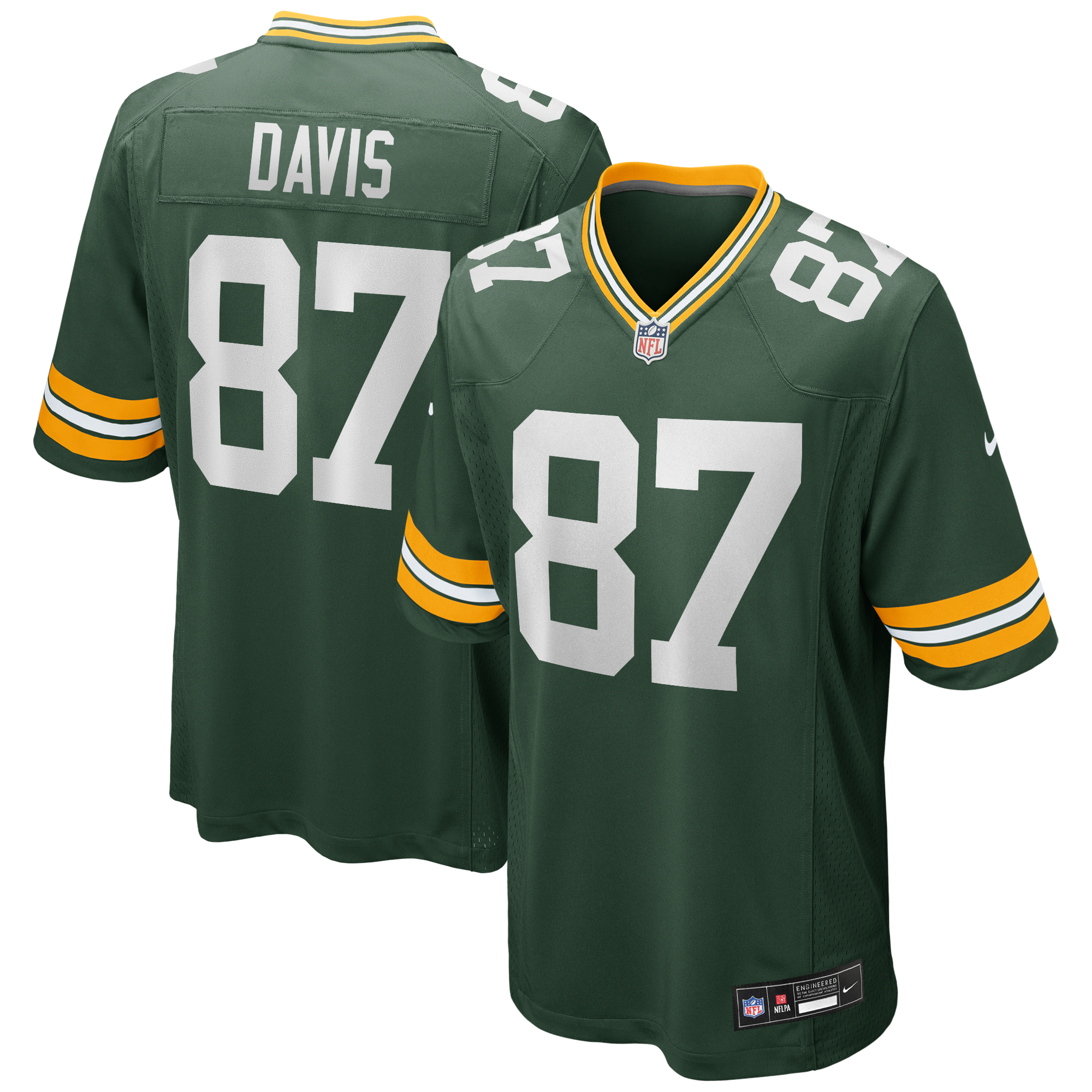 Willie Davis Green Bay Packers Game Retired Player Jersey - Green