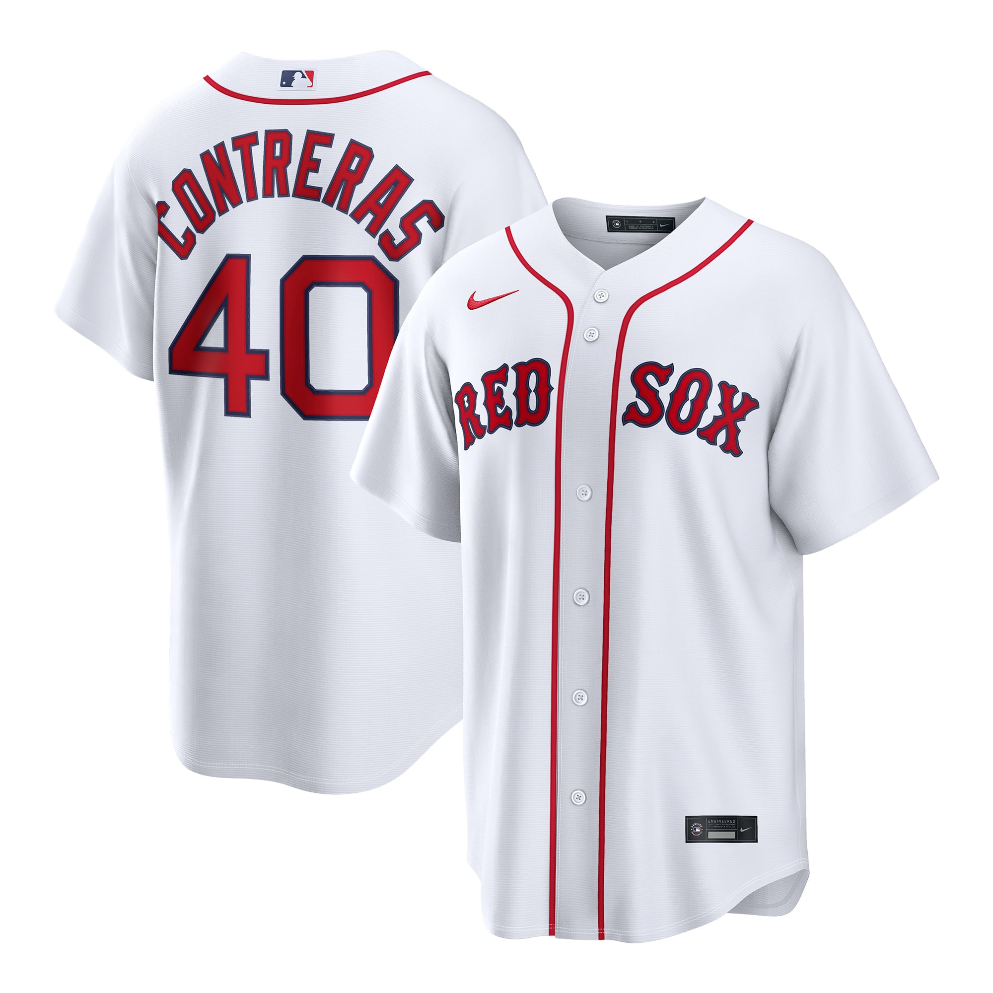 Willson Contreras Boston Red Sox Home Jersey - White - Image 2