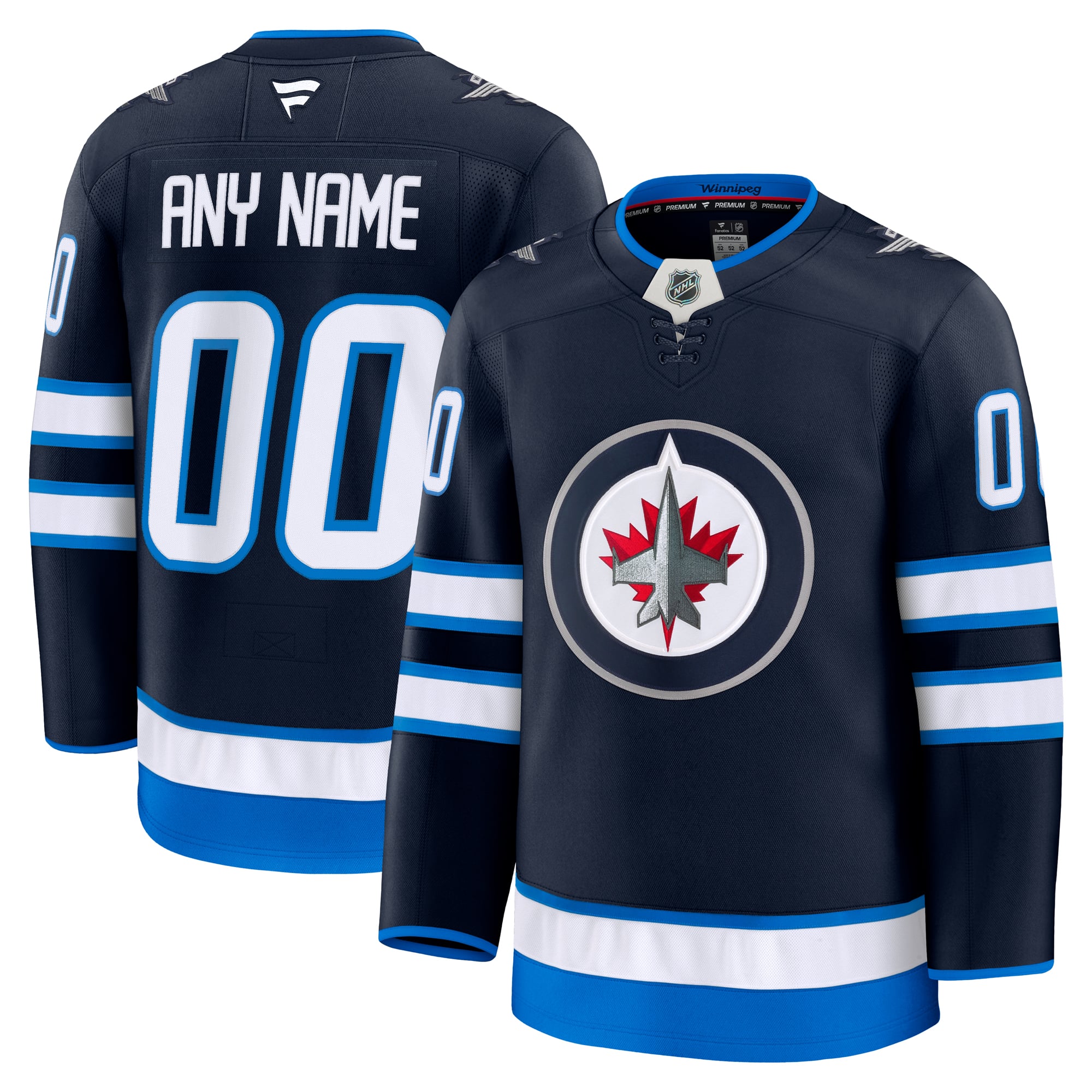 Winnipeg Jets Away Premium Custom Jersey - Navy - Image 2