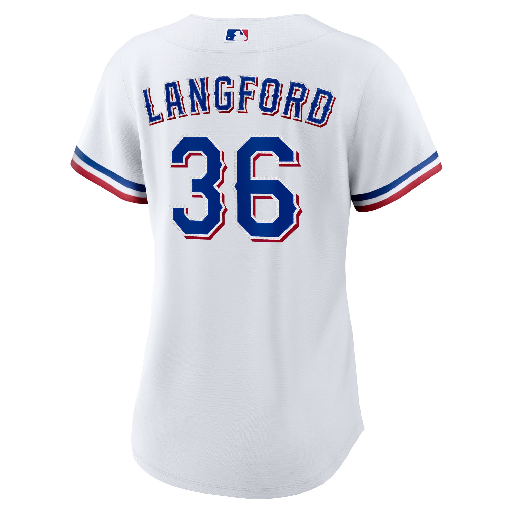 Wyatt Langford Texas Rangers Women's Home Jersey - White - Image 4