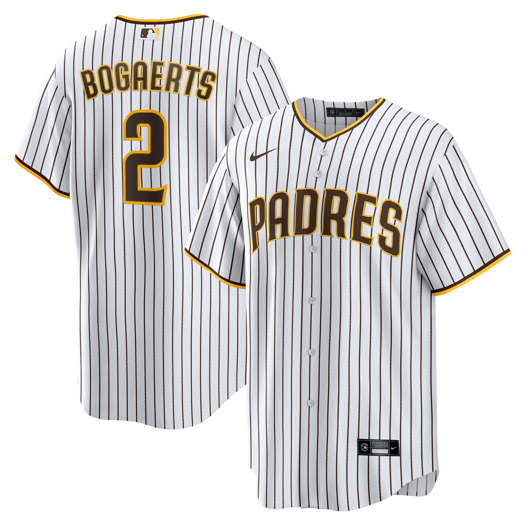 Xander Bogaerts San Diego Padres Home Official Player Jersey - White/Brown - Image 2