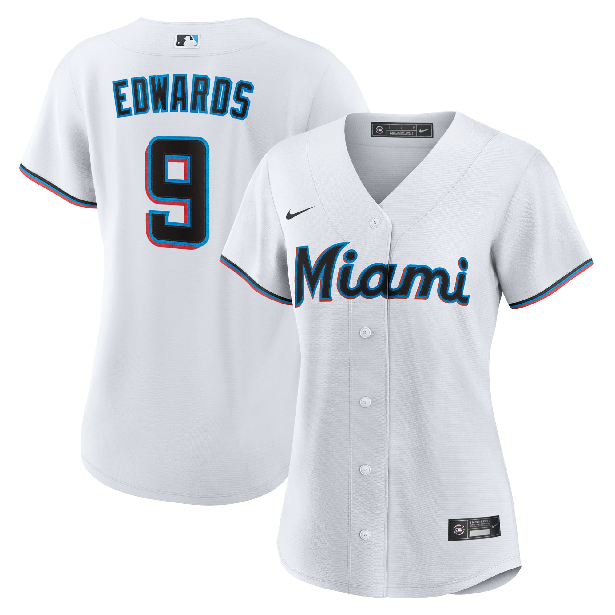 Xavier Edwards Miami Marlins Women's Home Jersey - White - Image 2