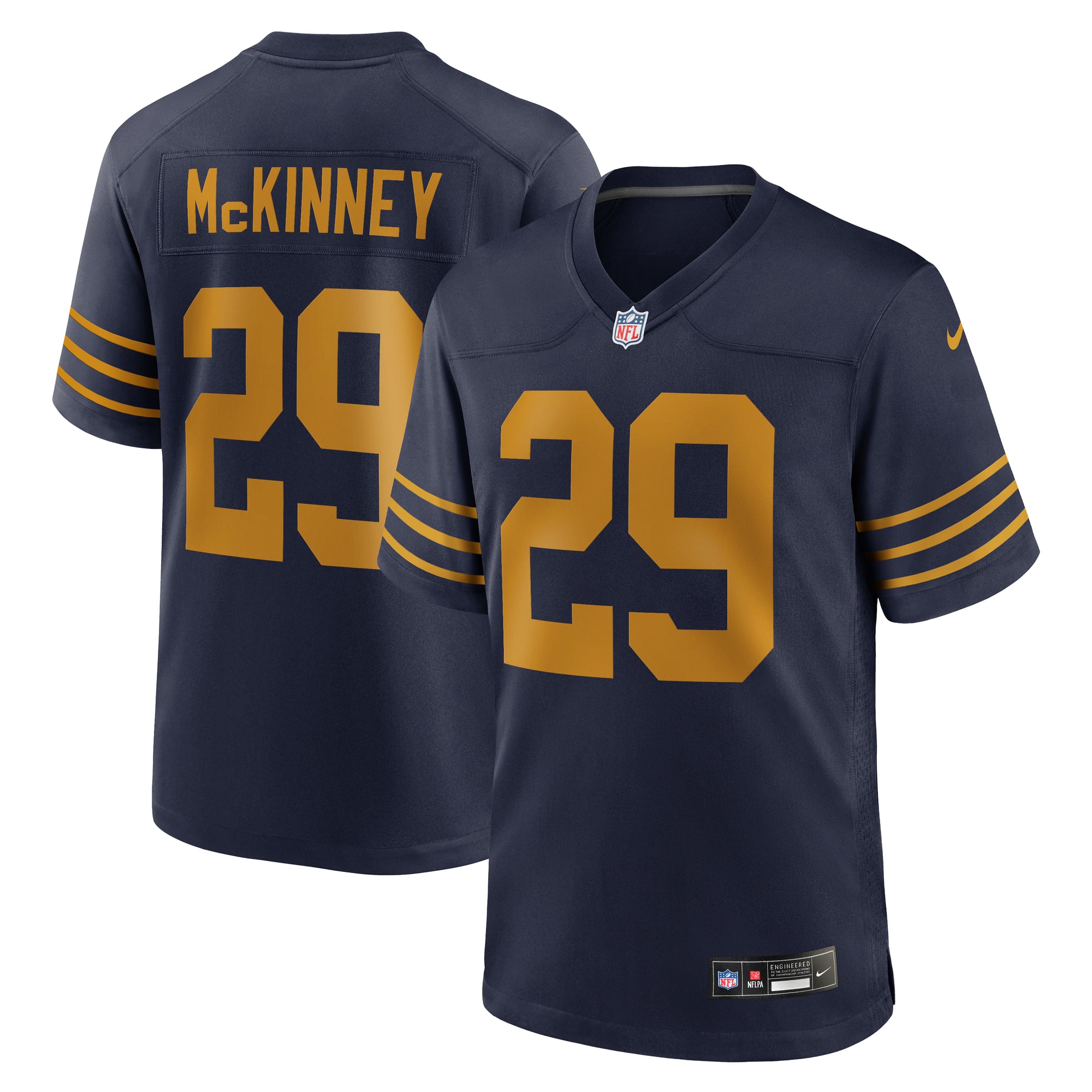 Xavier McKinney Green Bay Packers Team Game Jersey - Green - Navy - Image 2