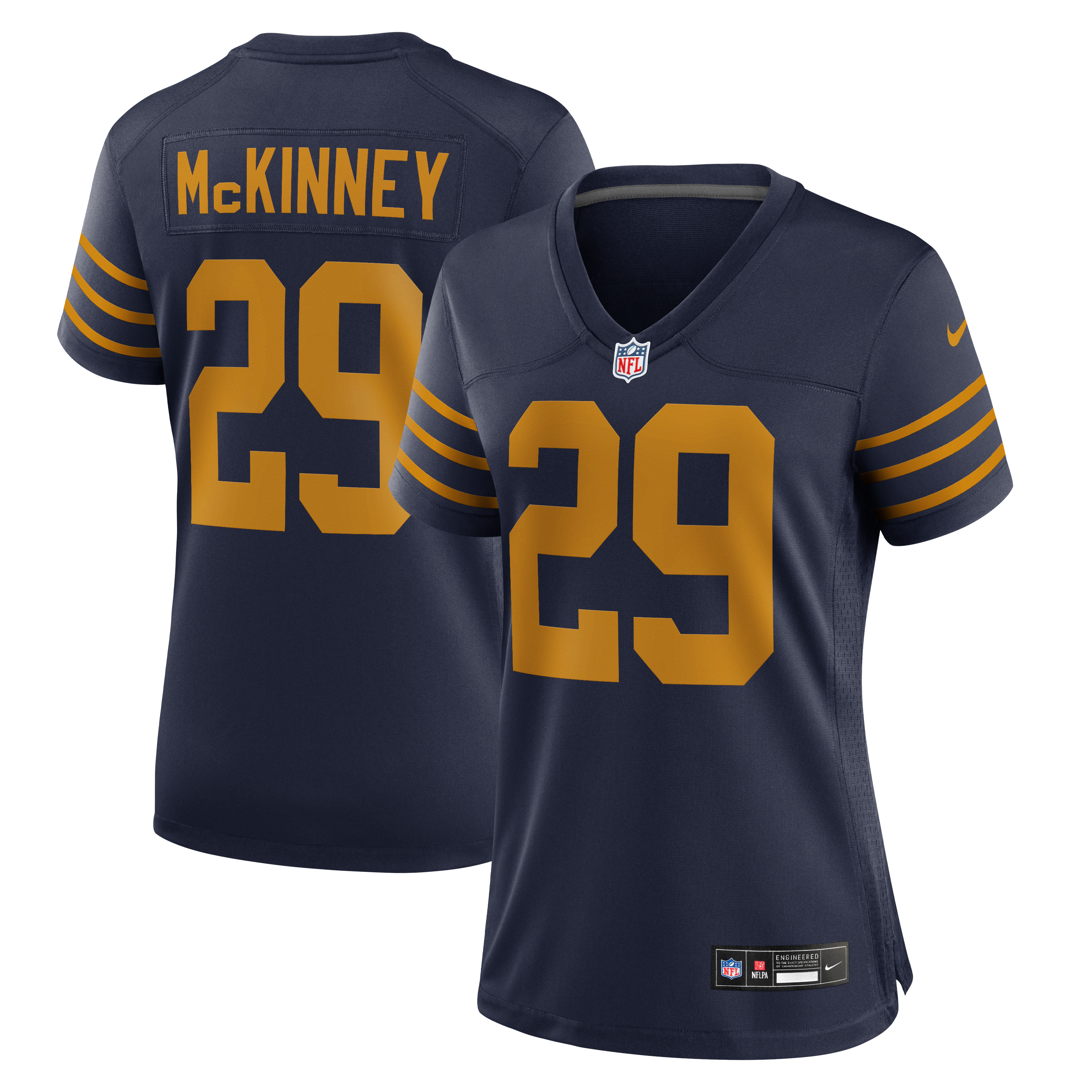 Xavier McKinney Green Bay Packers Women's Team Game Jersey - Green - Navy