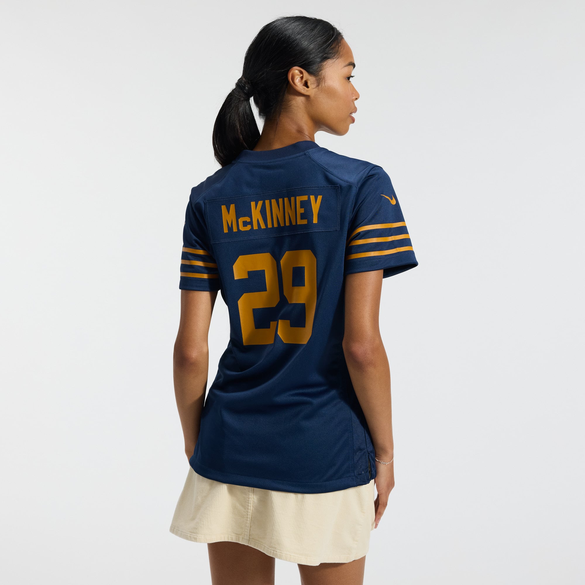 Xavier McKinney Green Bay Packers Women's Team Game Jersey - Green - Navy - Image 4