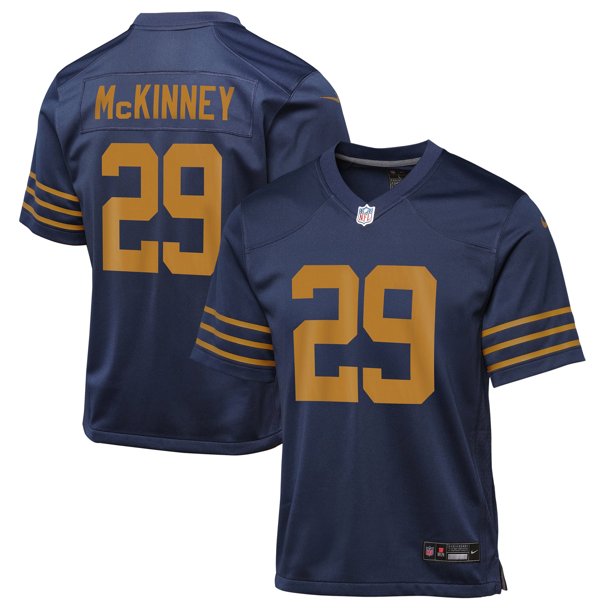 Xavier McKinney Green Bay Packers Youth The 1923 Classic Game Jersey - Navy - Image 2