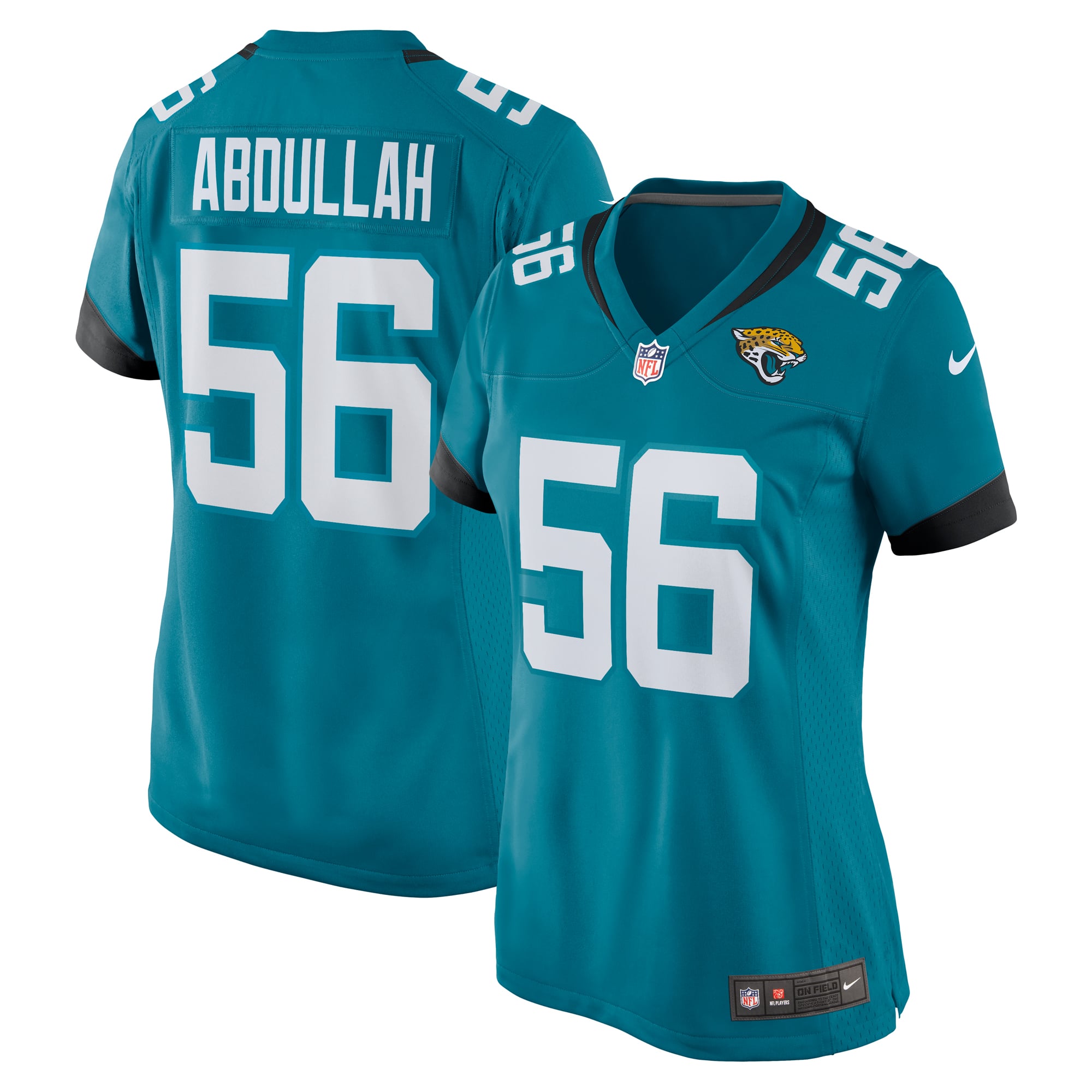 Yasir Abdullah Jacksonville Jaguars Women's Team Game Jersey - Teal - Image 2