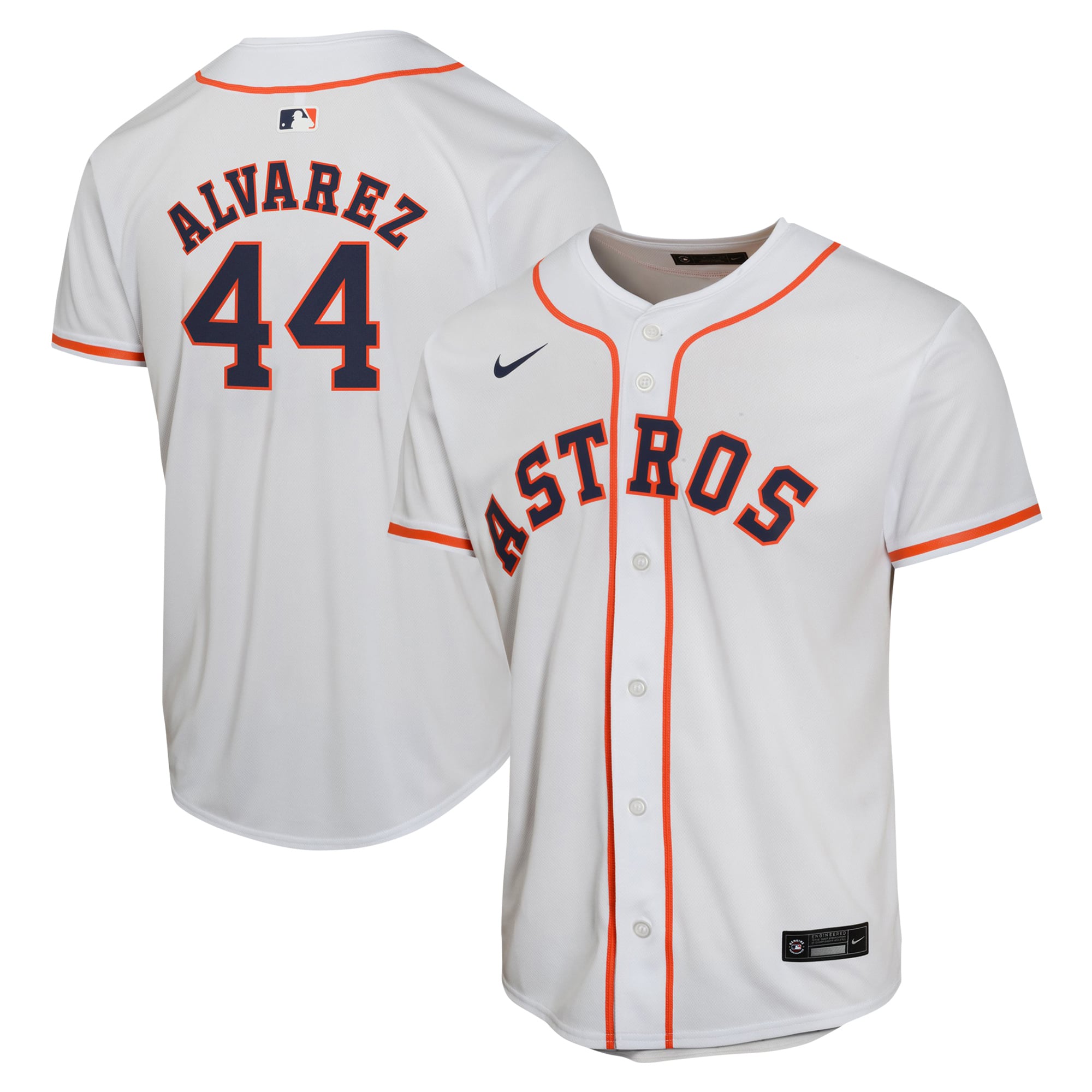Yordan Alvarez Houston Astros Youth Home Game Player Jersey - White - Image 2