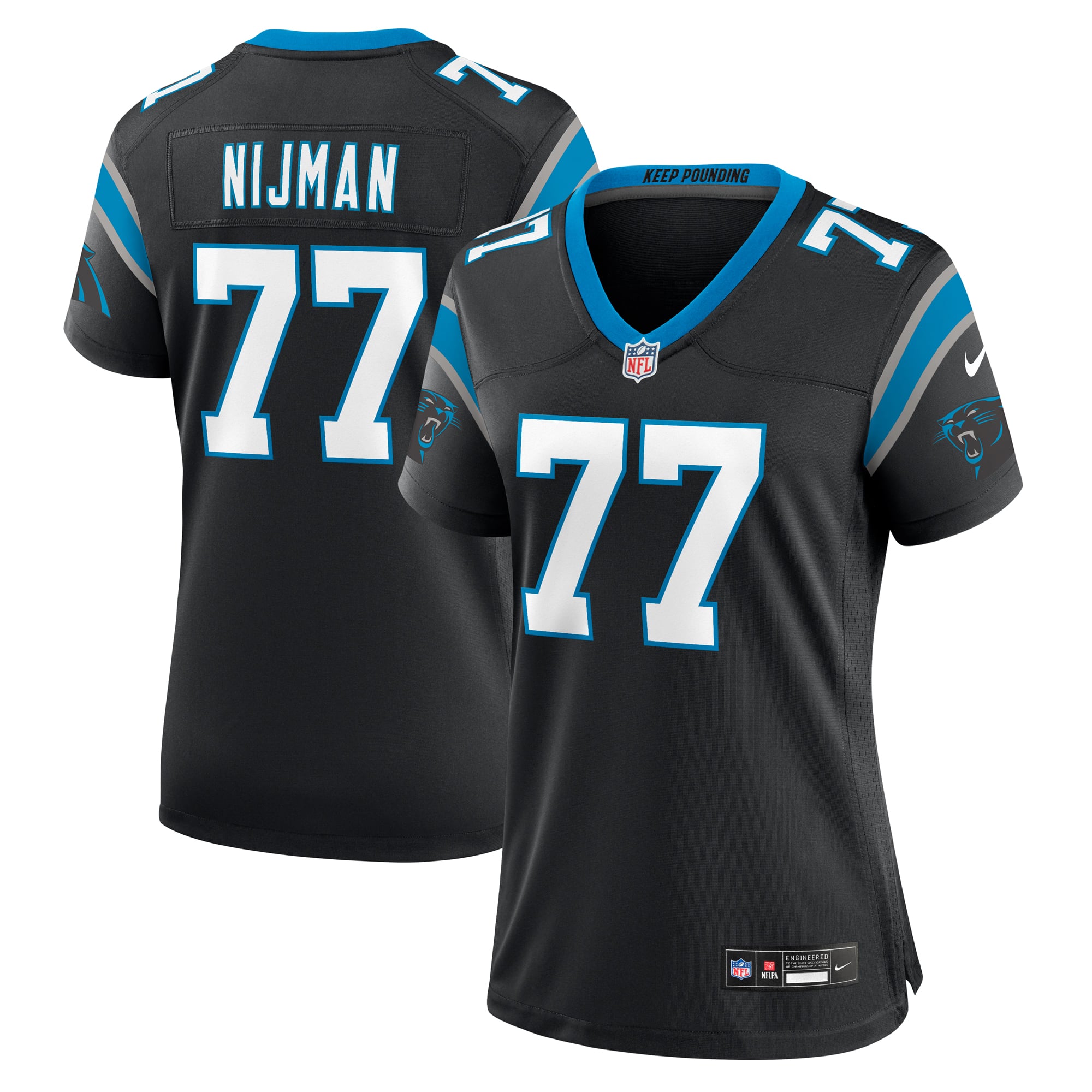 Yosh Nijman Carolina Panthers Women's Game Jersey - Black - Image 2