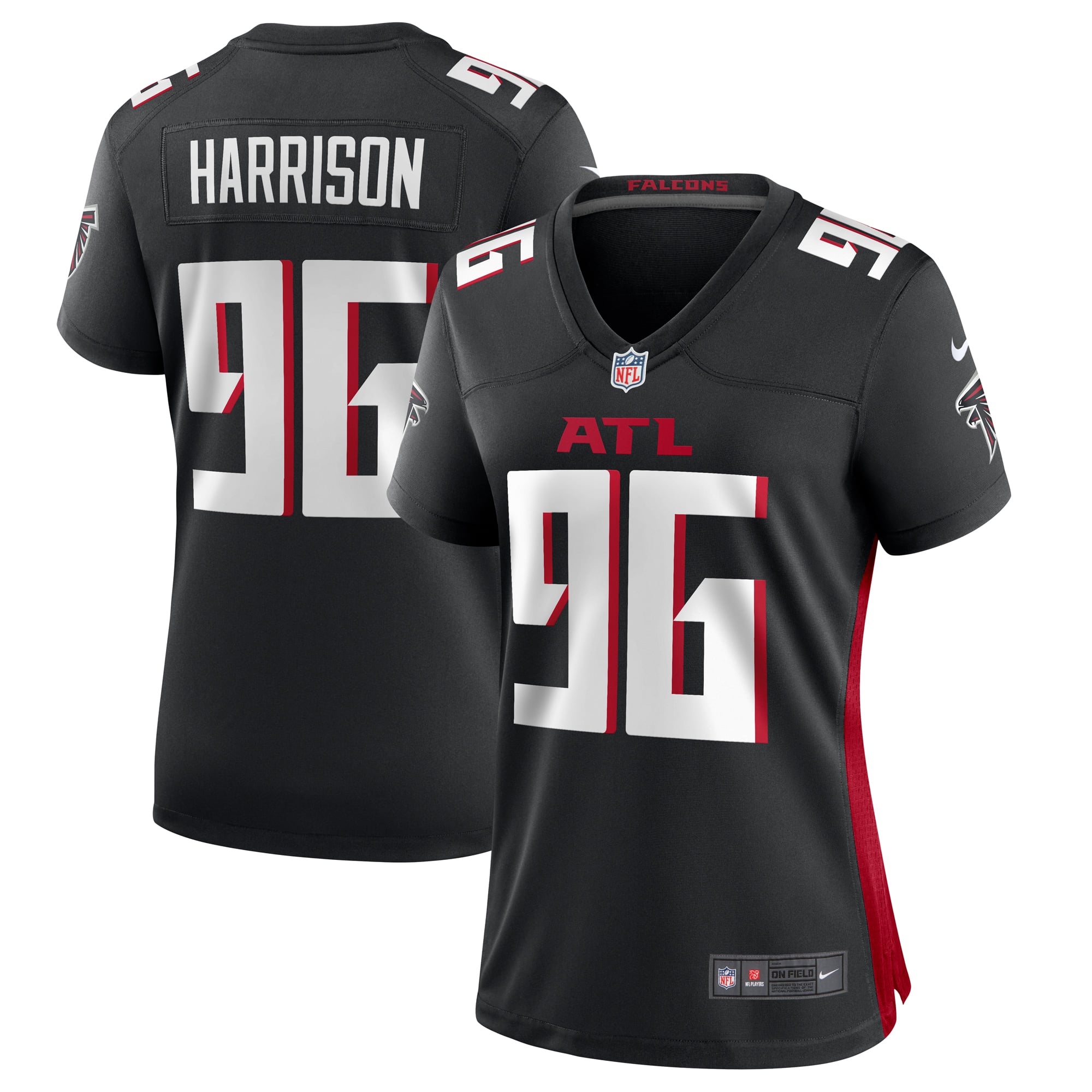 Zach Harrison Atlanta Falcons Women's Team Game Jersey - Black - Image 2