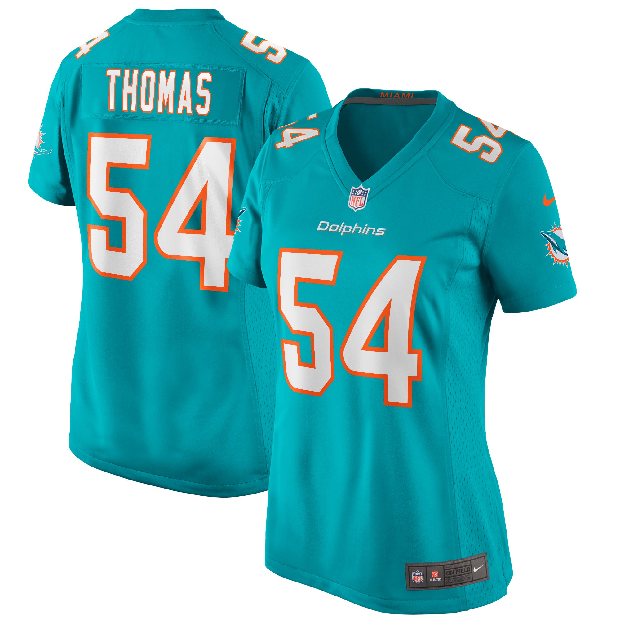 Zach Thomas Miami Dolphins Women's Game Retired Player Jersey - Aqua - Image 2