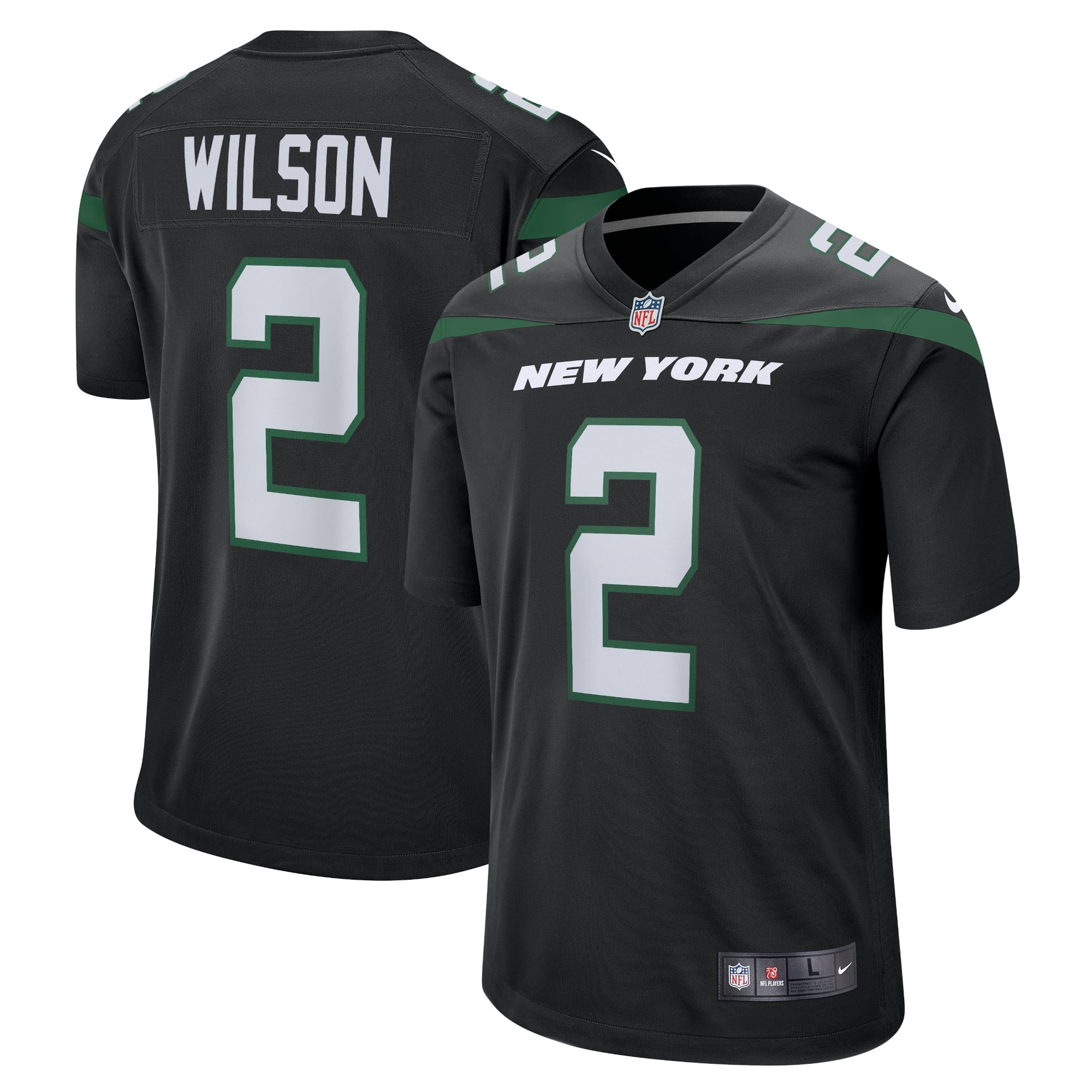 Zach Wilson New York Jets Youth Game Jersey - Black - Image 2