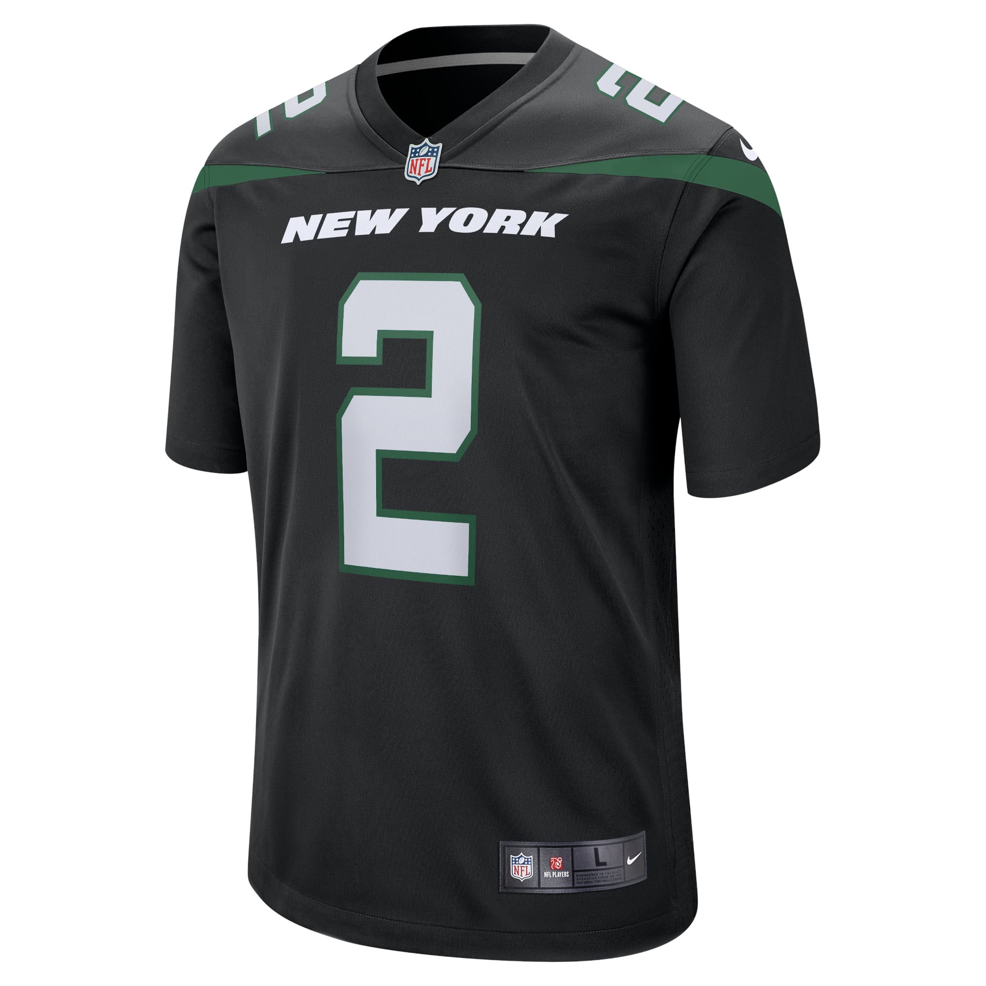 Zach Wilson New York Jets Youth Game Jersey - Black - Image 3