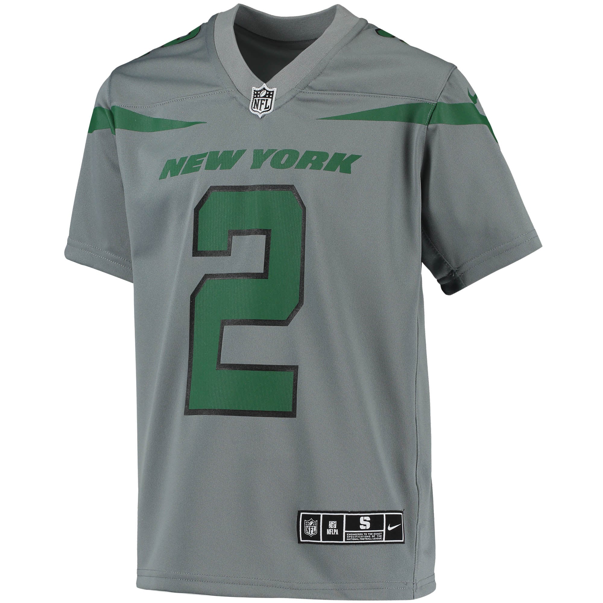 Zach Wilson New York Jets Youth Inverted Team Game Jersey - Gray - Image 3