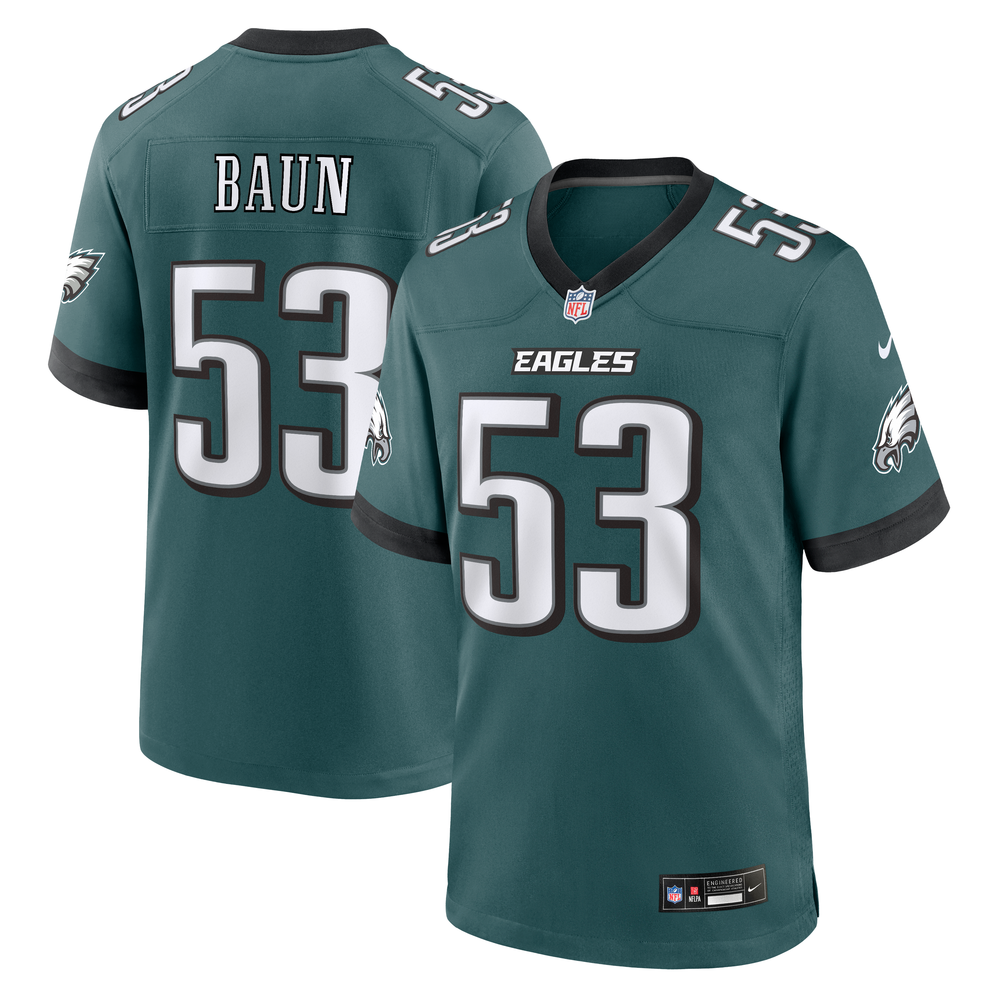 Zack Baun Philadelphia Eagles Team Game Jersey - Midnight Green - Image 2