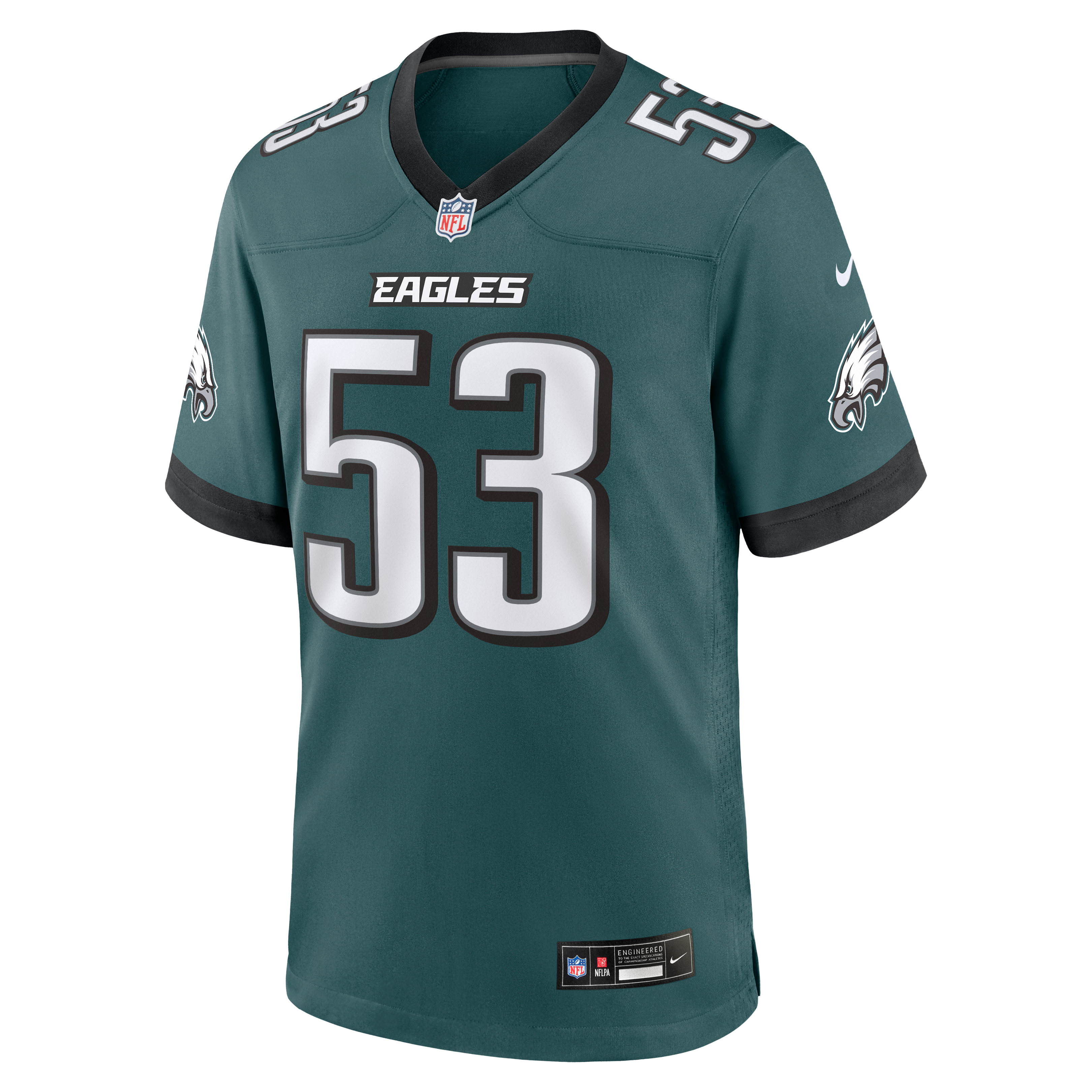 Zack Baun Philadelphia Eagles Team Game Jersey - Midnight Green - Image 3