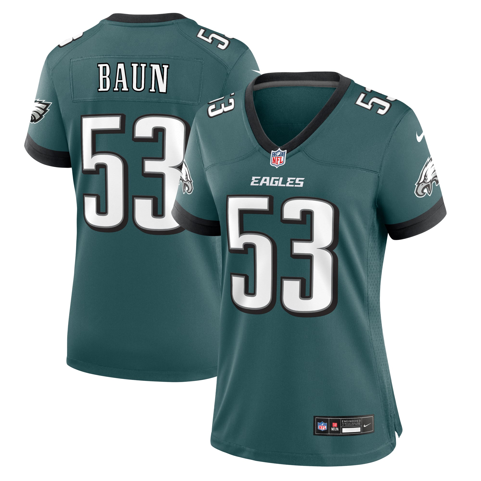 Zack Baun Philadelphia Eagles Women's Alternate Game Jersey - Kelly Green - Midnight Green - Image 2