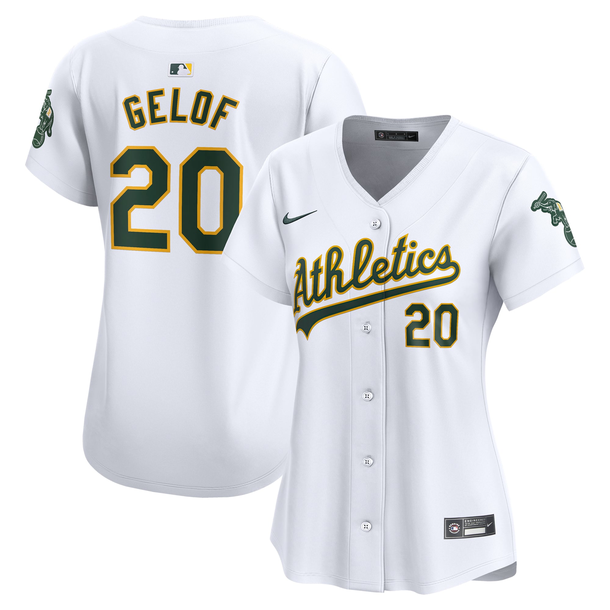 Zack Gelof Athletics Women's Home Limited Player Jersey – White - Image 2