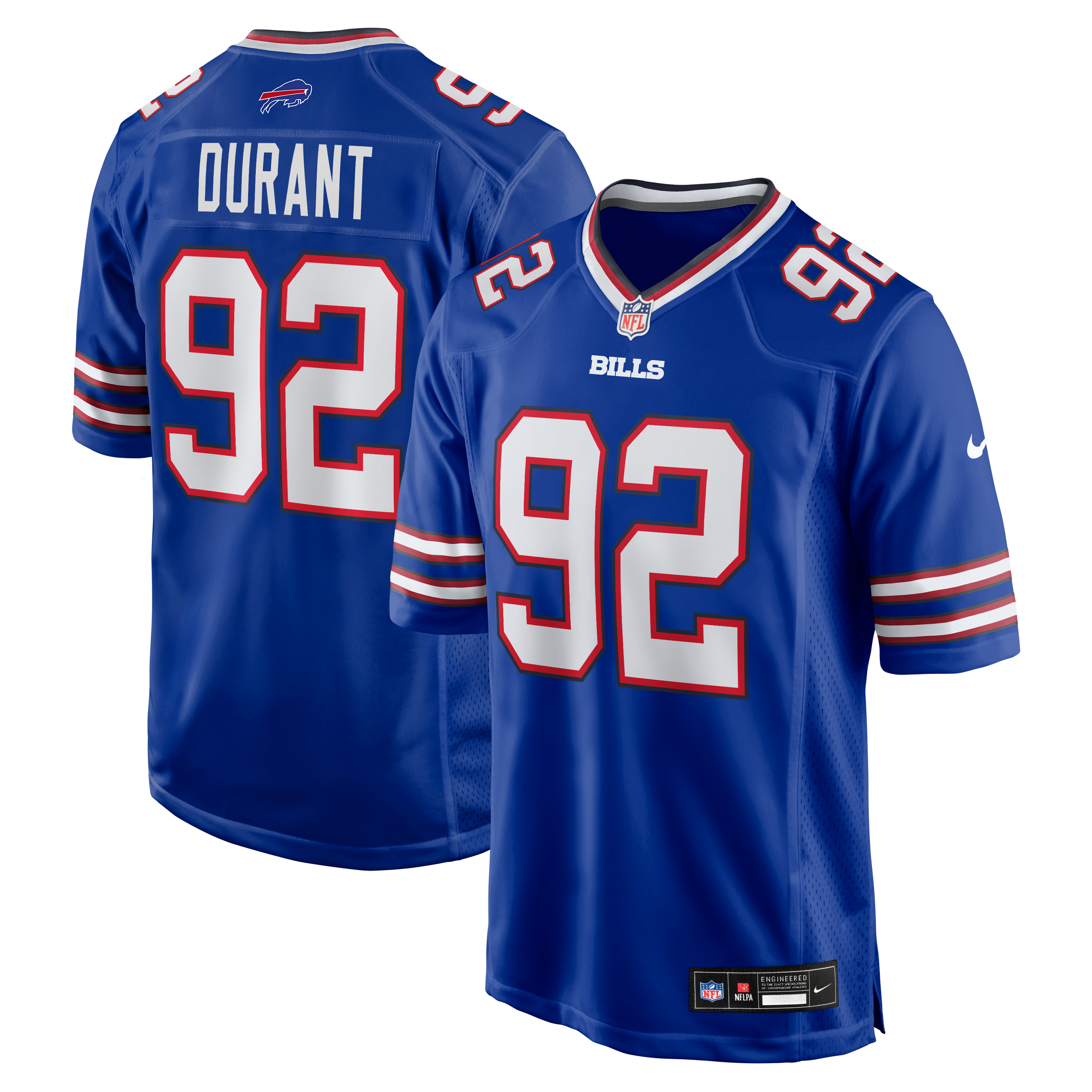 Zane Durant Buffalo Bills Team Game Jersey - Royal