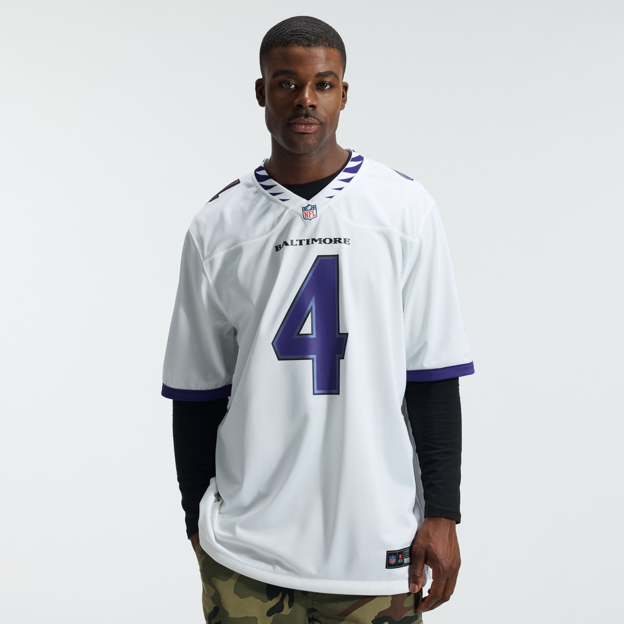 Zay Flowers Baltimore Ravens Alternate Game Jersey - White - Image 4