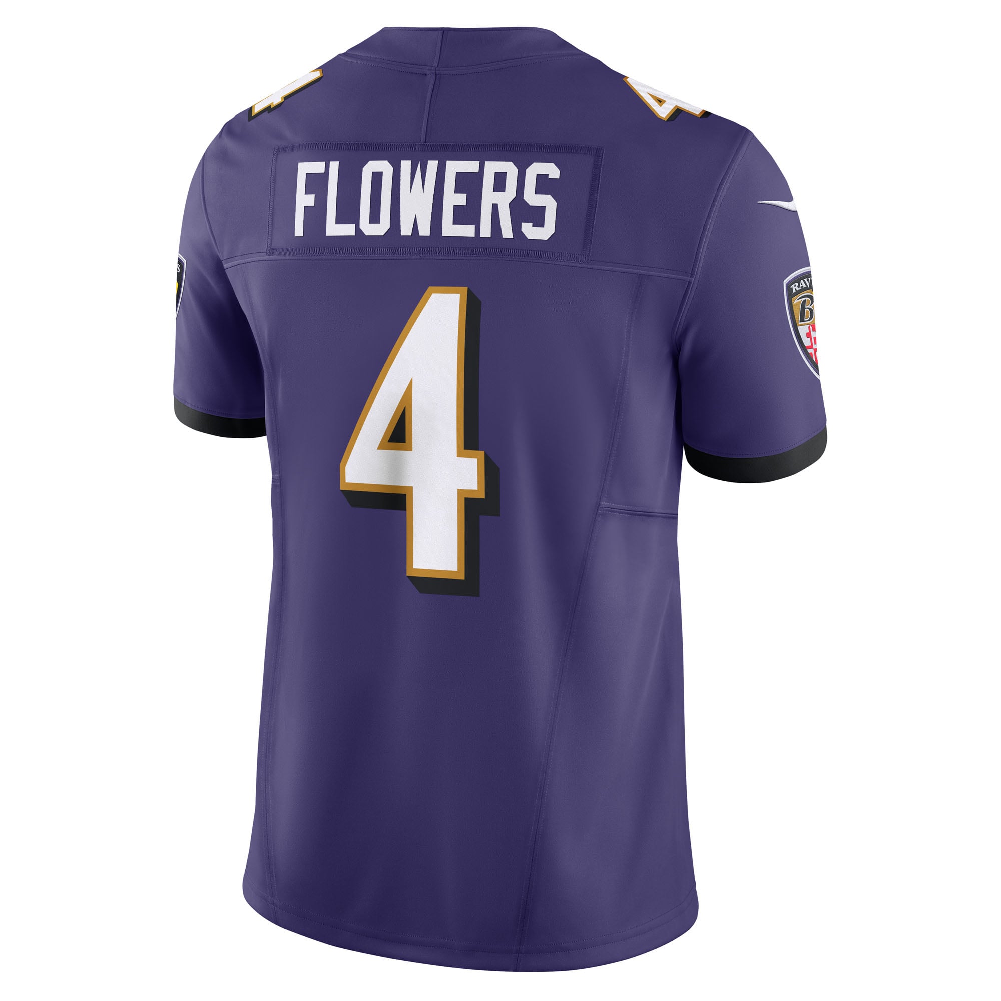 Zay Flowers Baltimore Ravens Alternate Vapor F.U.S.E. Limited Jersey - Purple - Image 4
