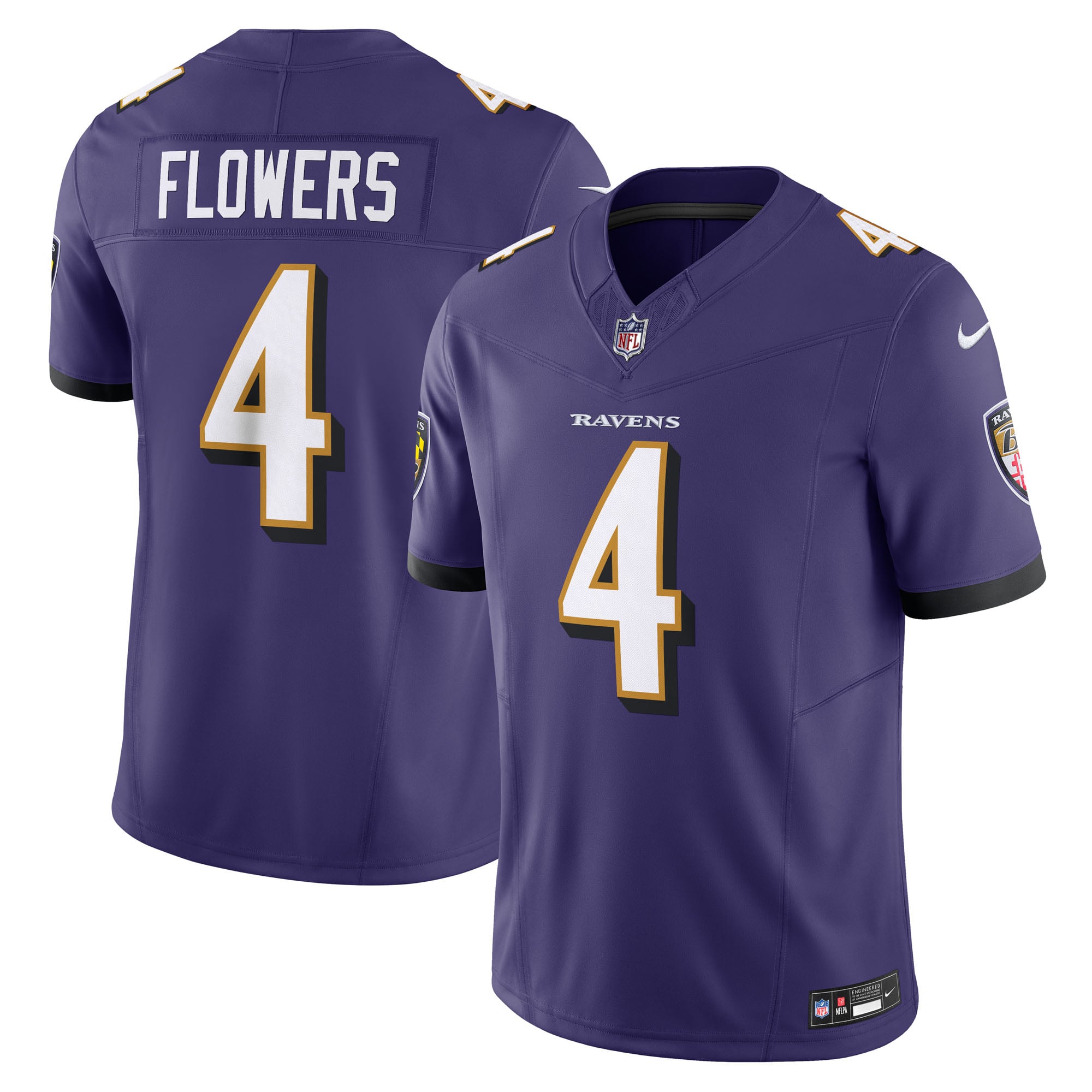 Zay Flowers Baltimore Ravens Alternate Vapor F.U.S.E. Limited Jersey - Purple