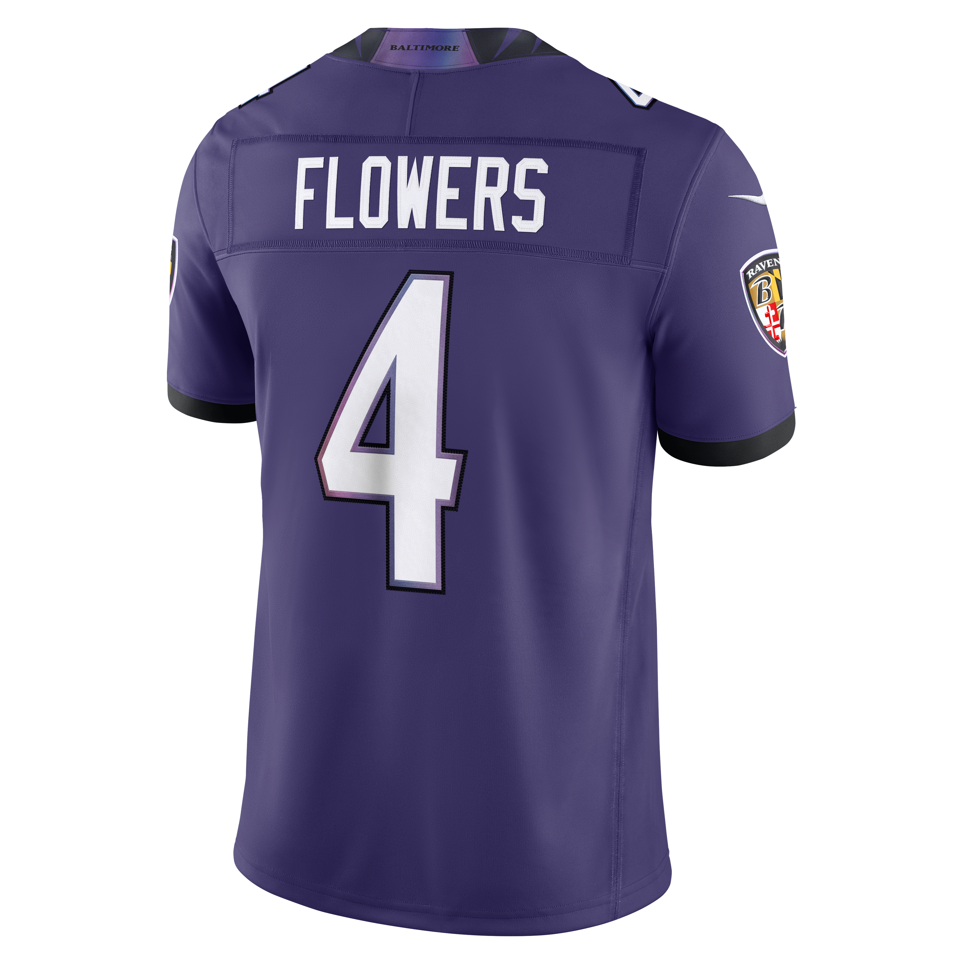 Zay Flowers Baltimore Ravens Team Vapor F.U.S.E. Stitched Limited Jersey - Purple - Image 4