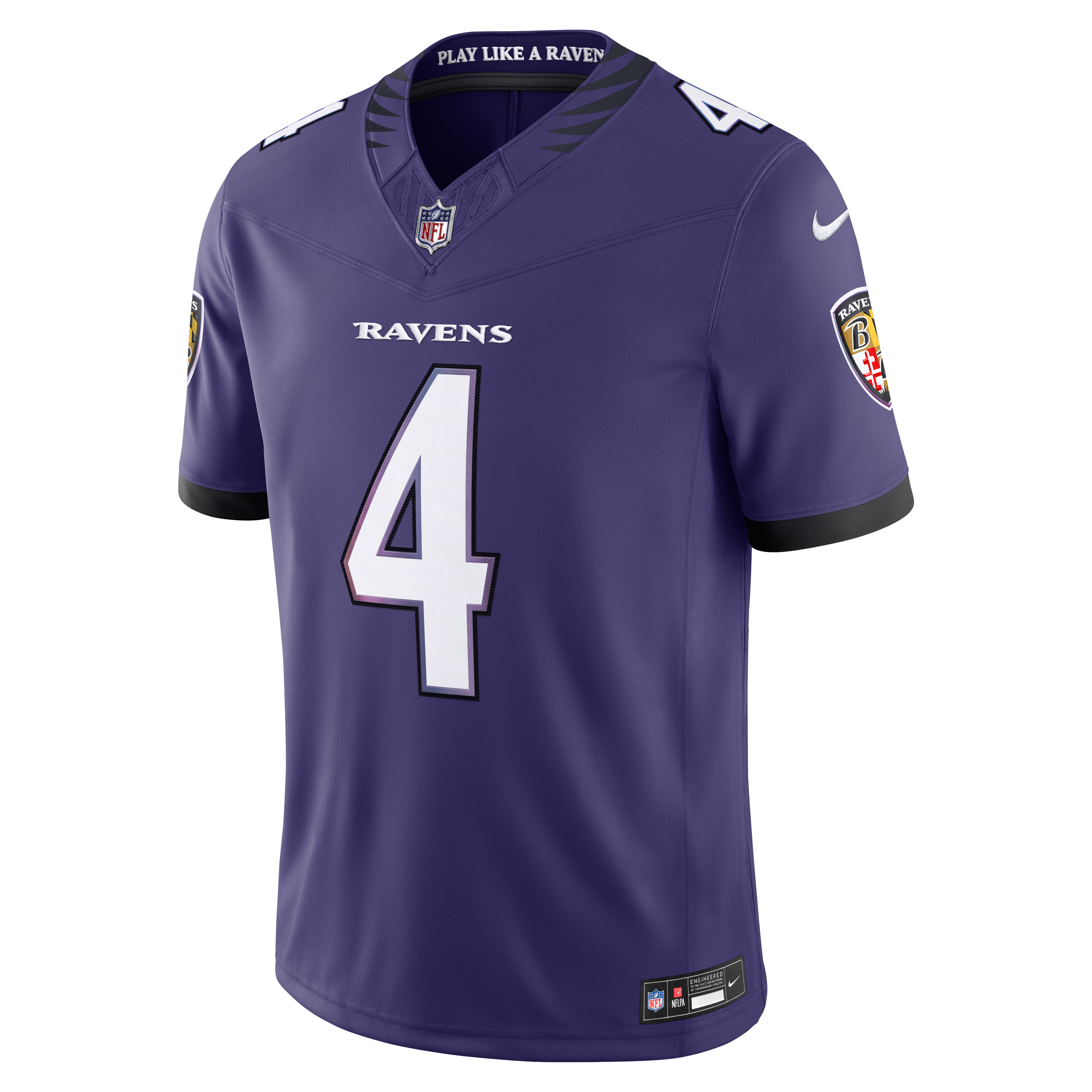 Zay Flowers Baltimore Ravens Team Vapor F.U.S.E. Stitched Limited Jersey - Purple - Image 3
