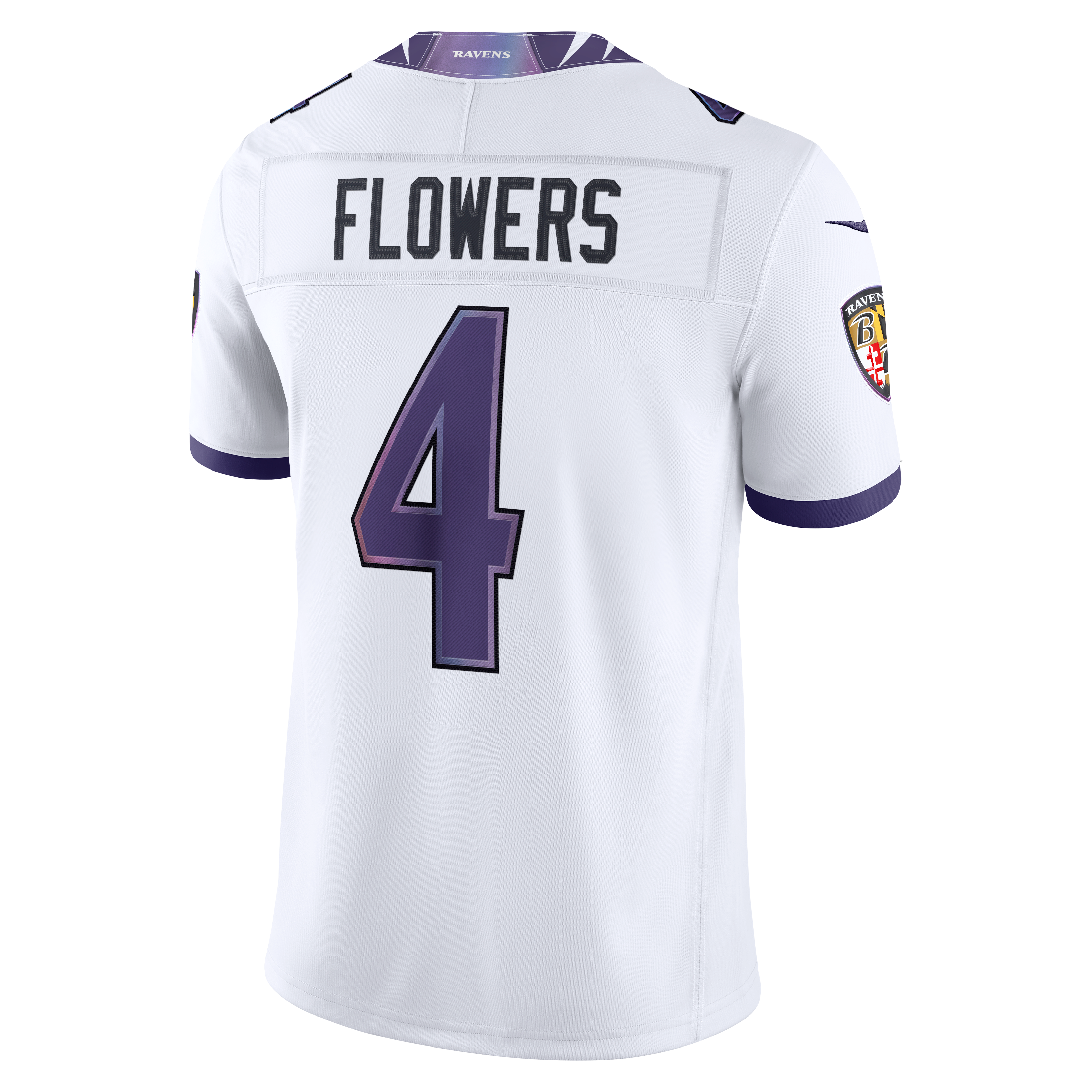 Zay Flowers Baltimore Ravens Team Vapor F.U.S.E. Stitched Limited Jersey - White - Image 4