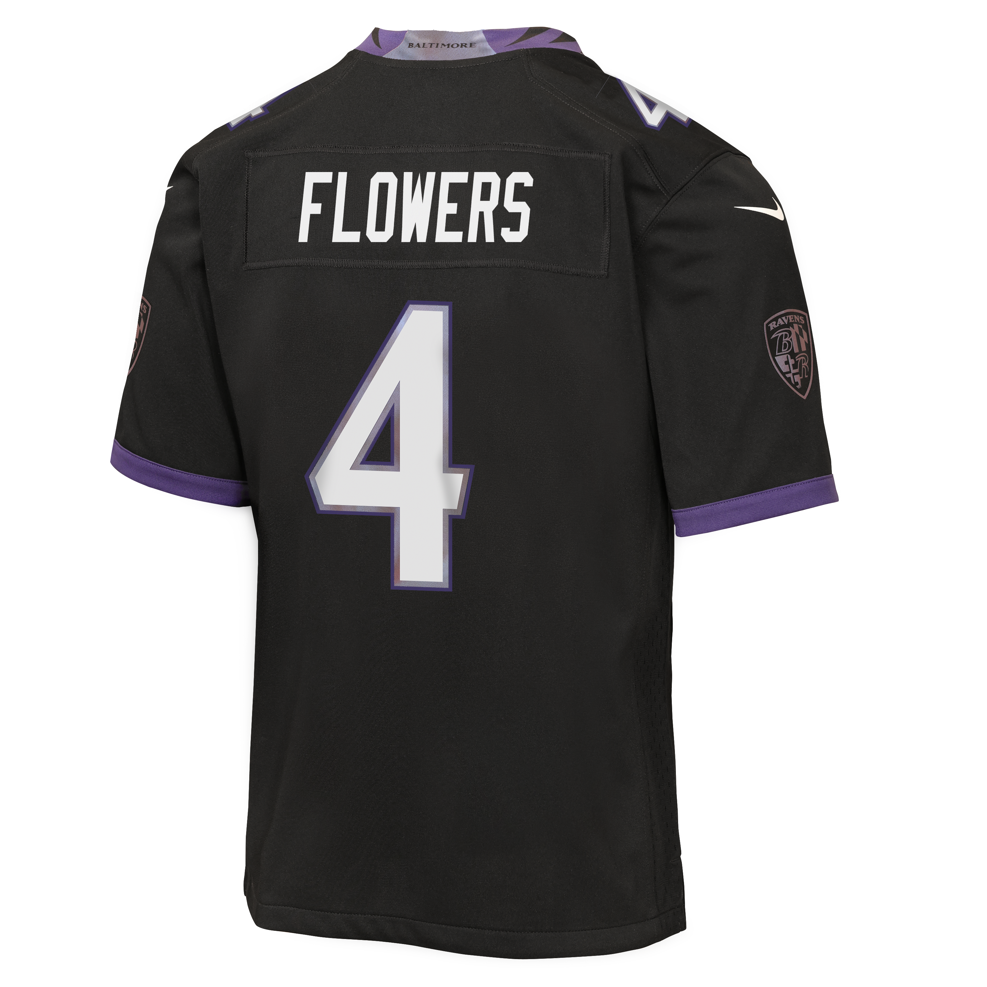 Zay Flowers Baltimore Ravens Youth Game Jersey - Black - Image 4