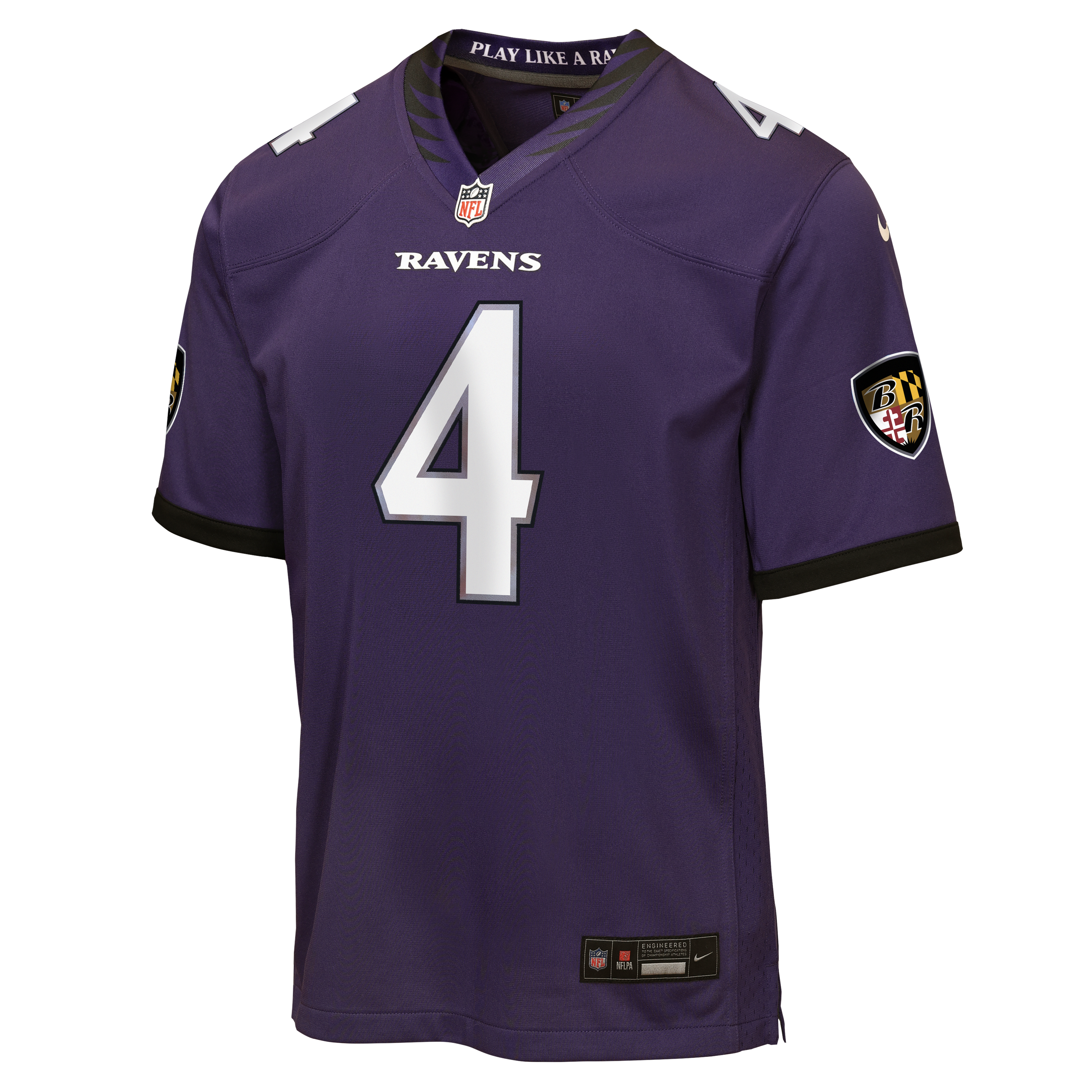 Zay Flowers Baltimore Ravens Youth Game Jersey - Purple - Image 3
