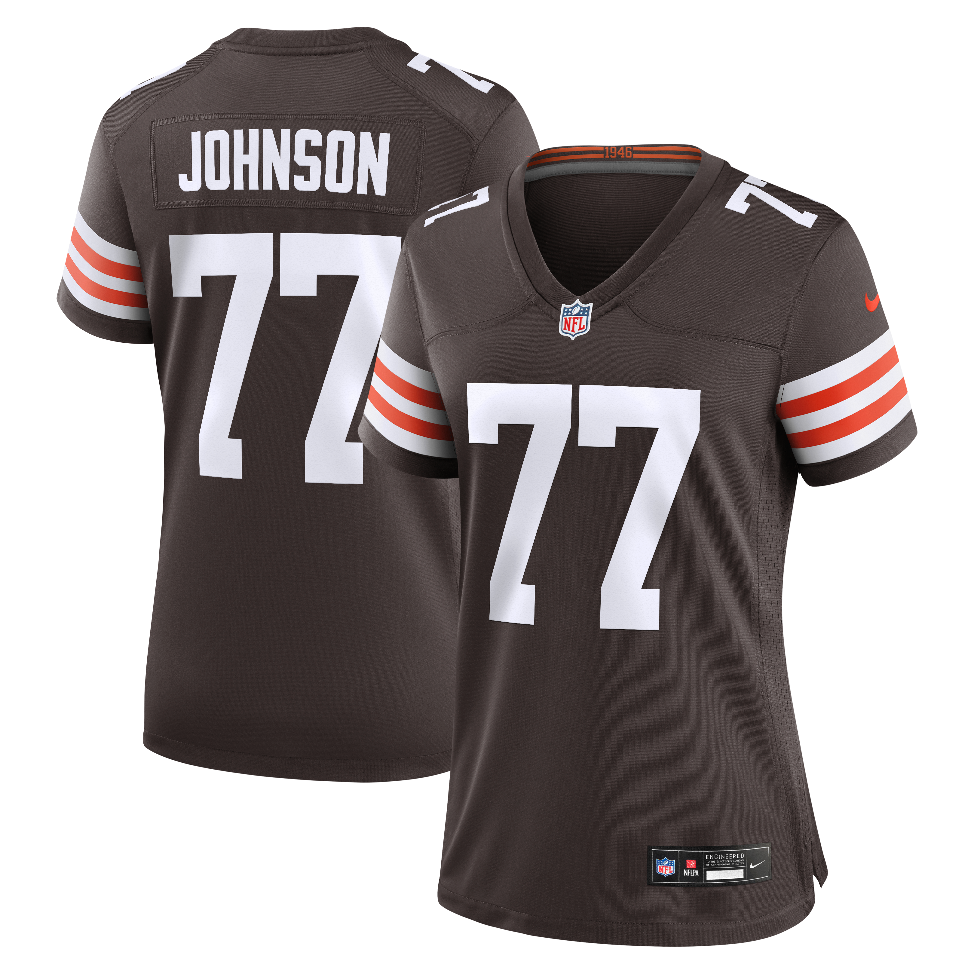 Zion Johnson Cleveland Browns Women's Team Game Jersey - Brown - Image 2