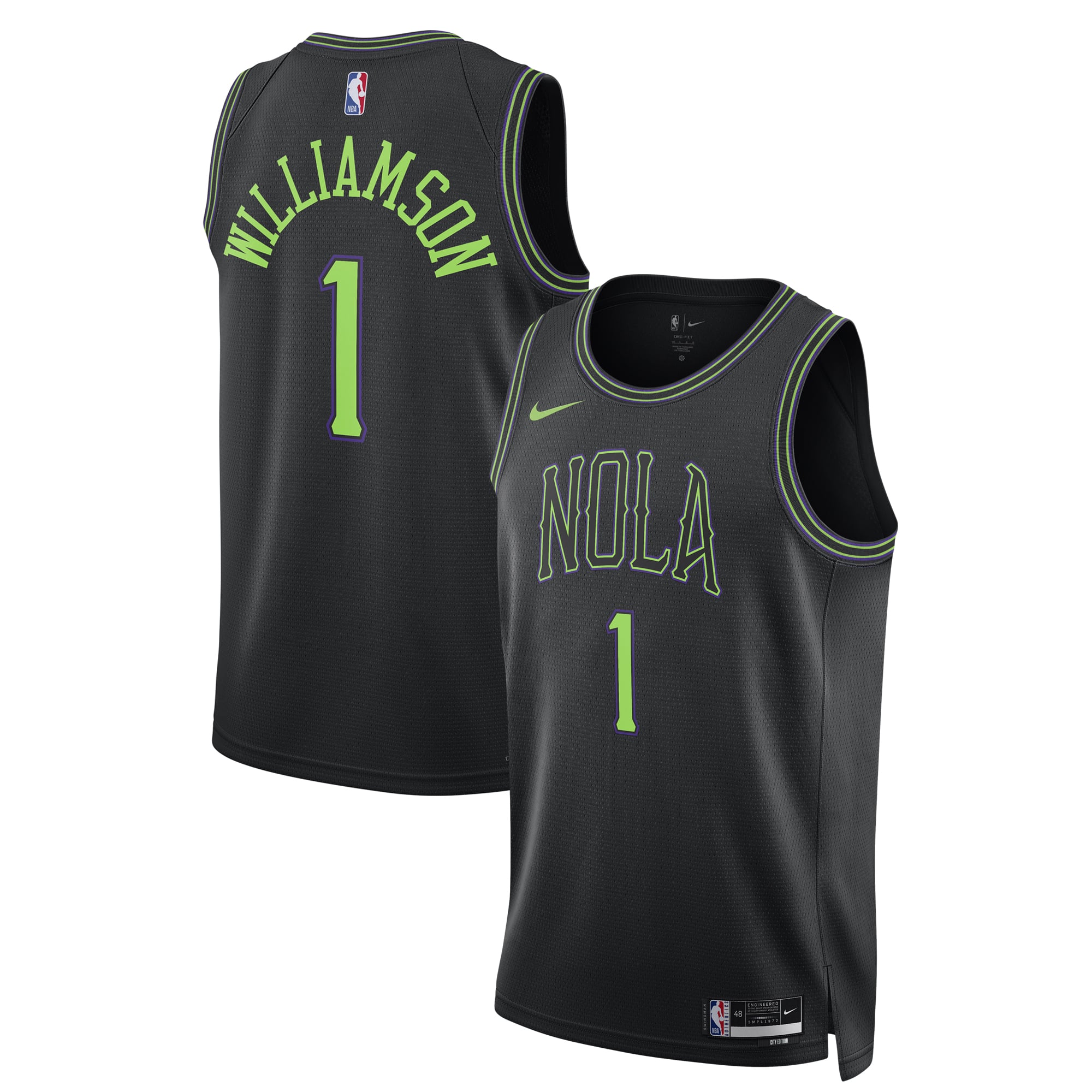Zion Williamson New Orleans Pelicans Unisex 2025/26 Swingman Jersey - Black - City Edition - Image 2